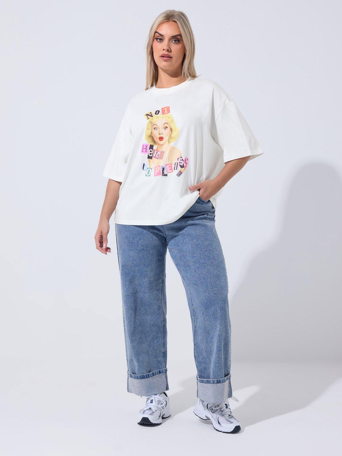 Image 3 of 5 of Yours Curve Not Here To Please T-Shirt - White