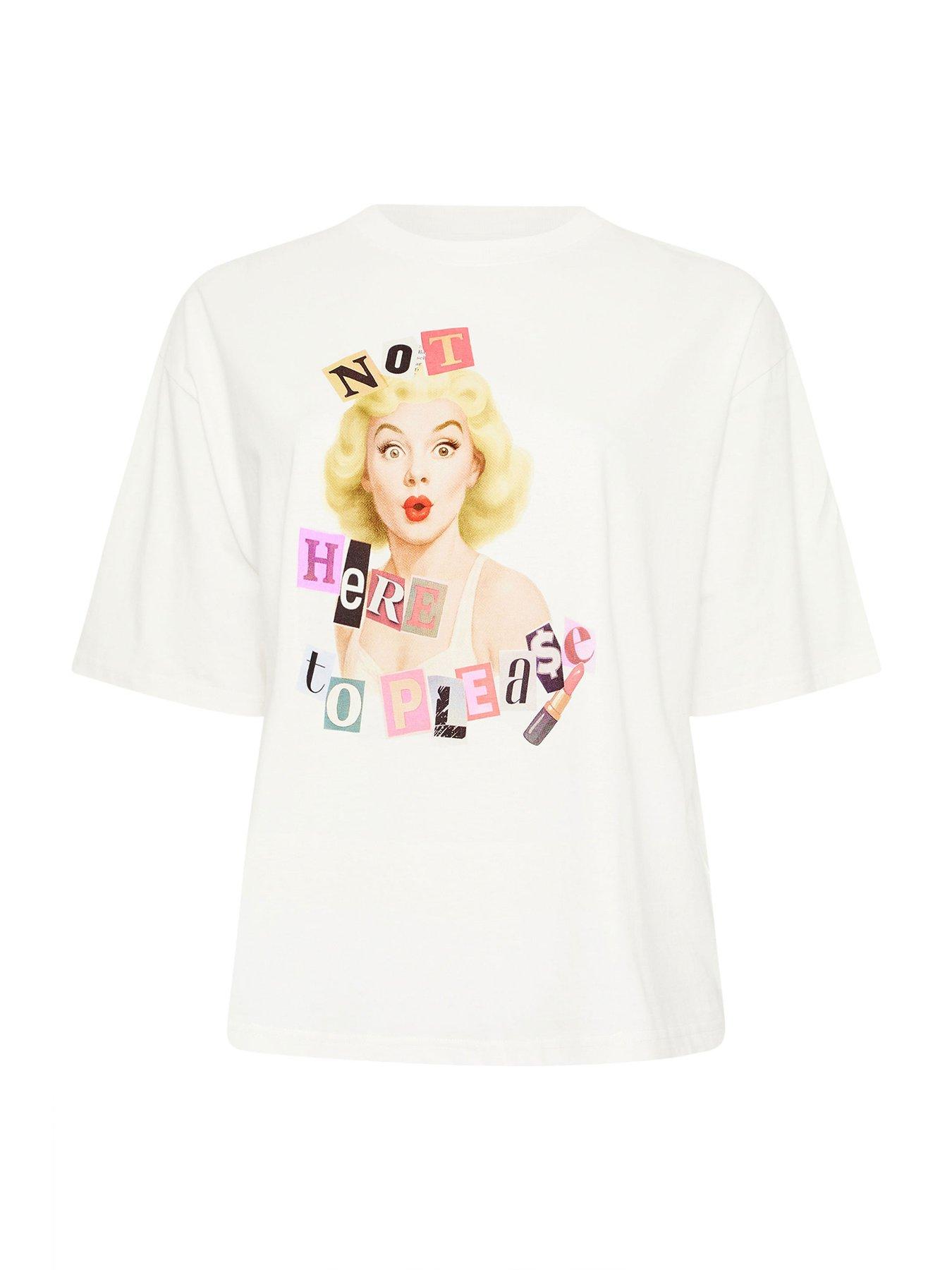 Image 5 of 5 of Yours Curve Not Here To Please T-Shirt - White