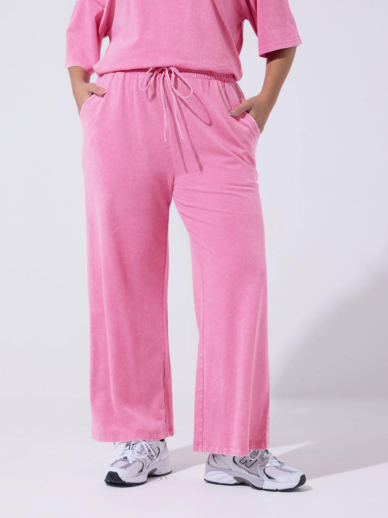 Yours Curve Acid Wash Jogger - Pink