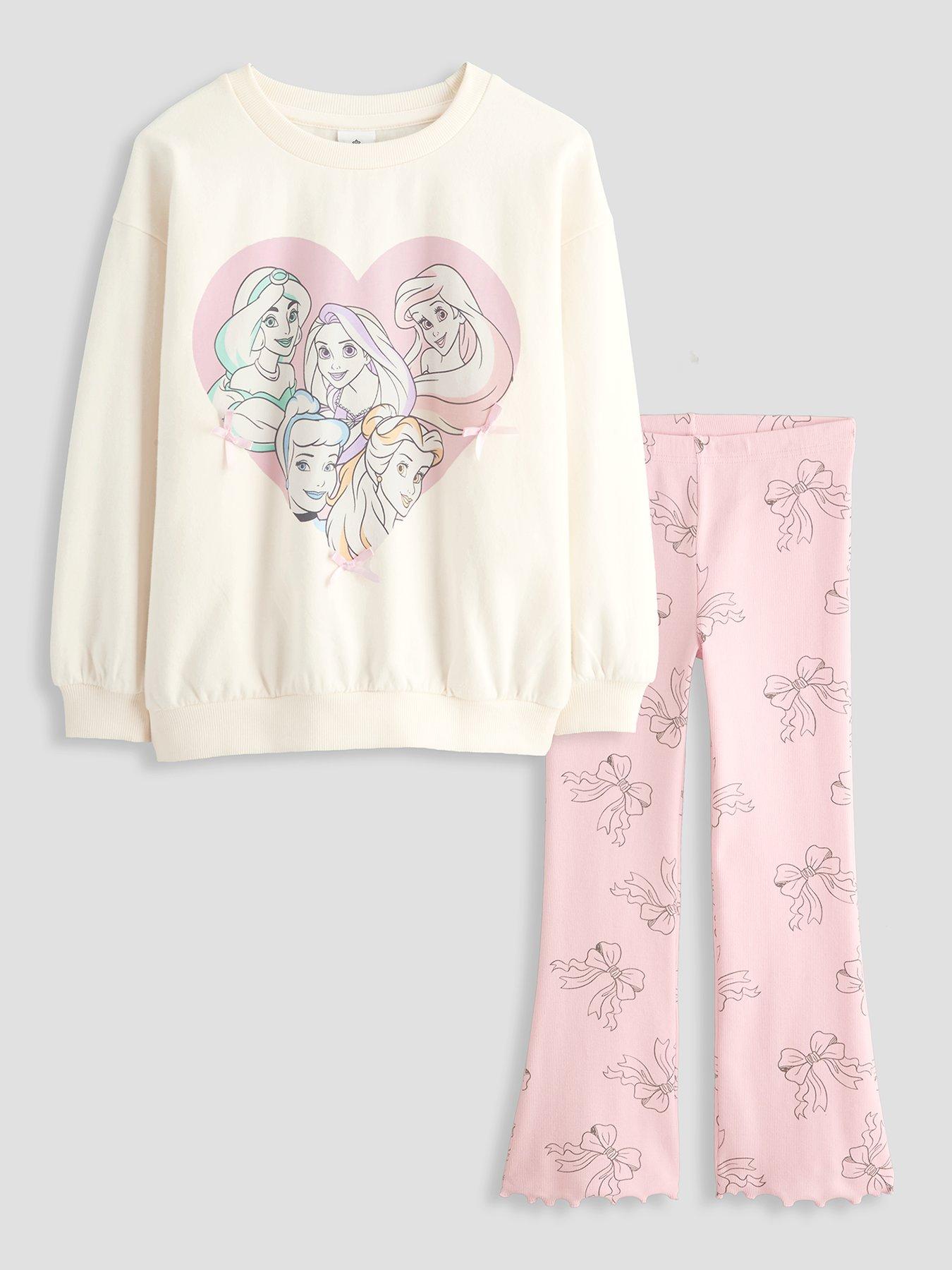 The Very Collection Disney Princess Bow Sweat And Rib Legging Set - Pink
