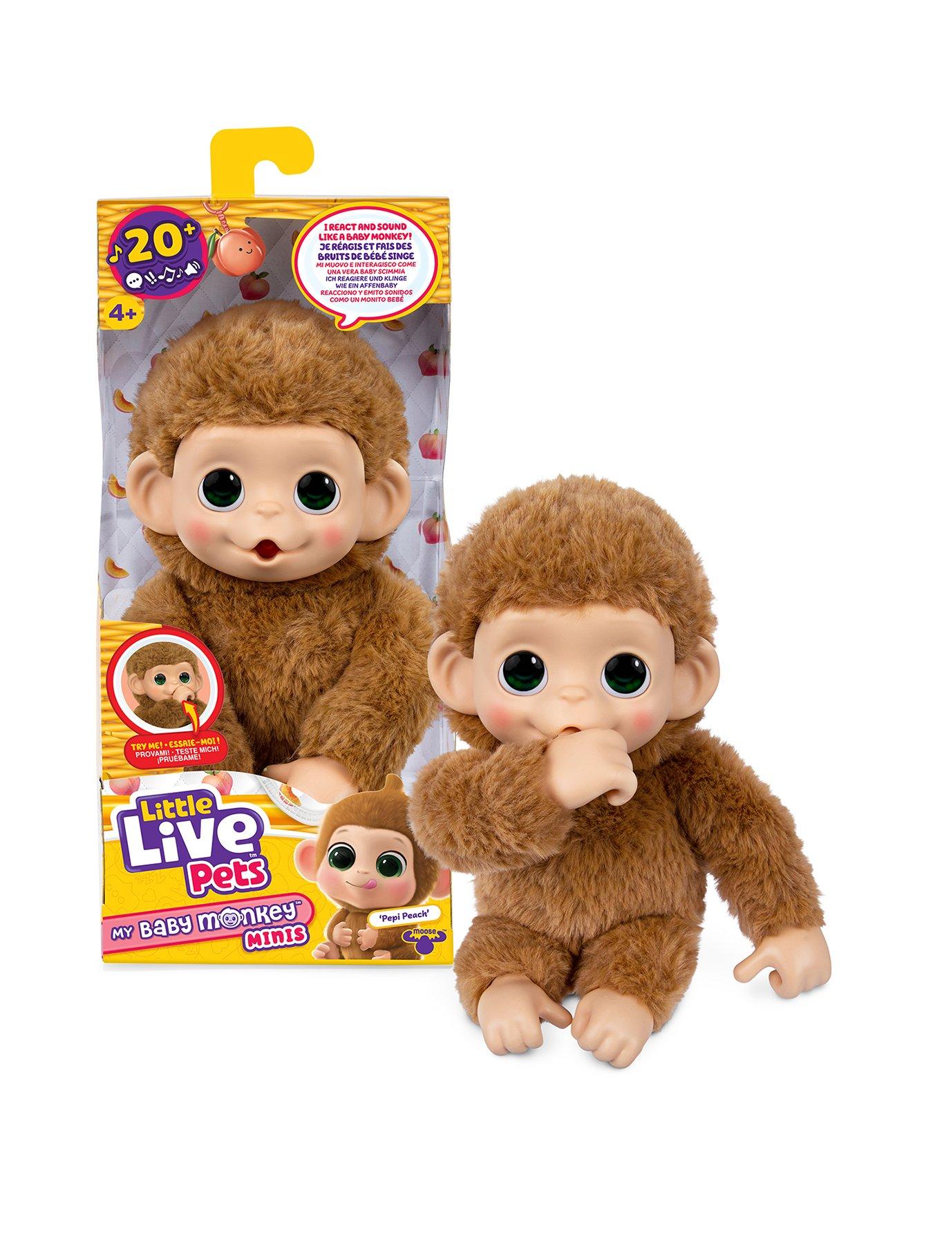 Image 1 of 8 of Little Live Pets My Baby Monkey Minis - Pepi Peach