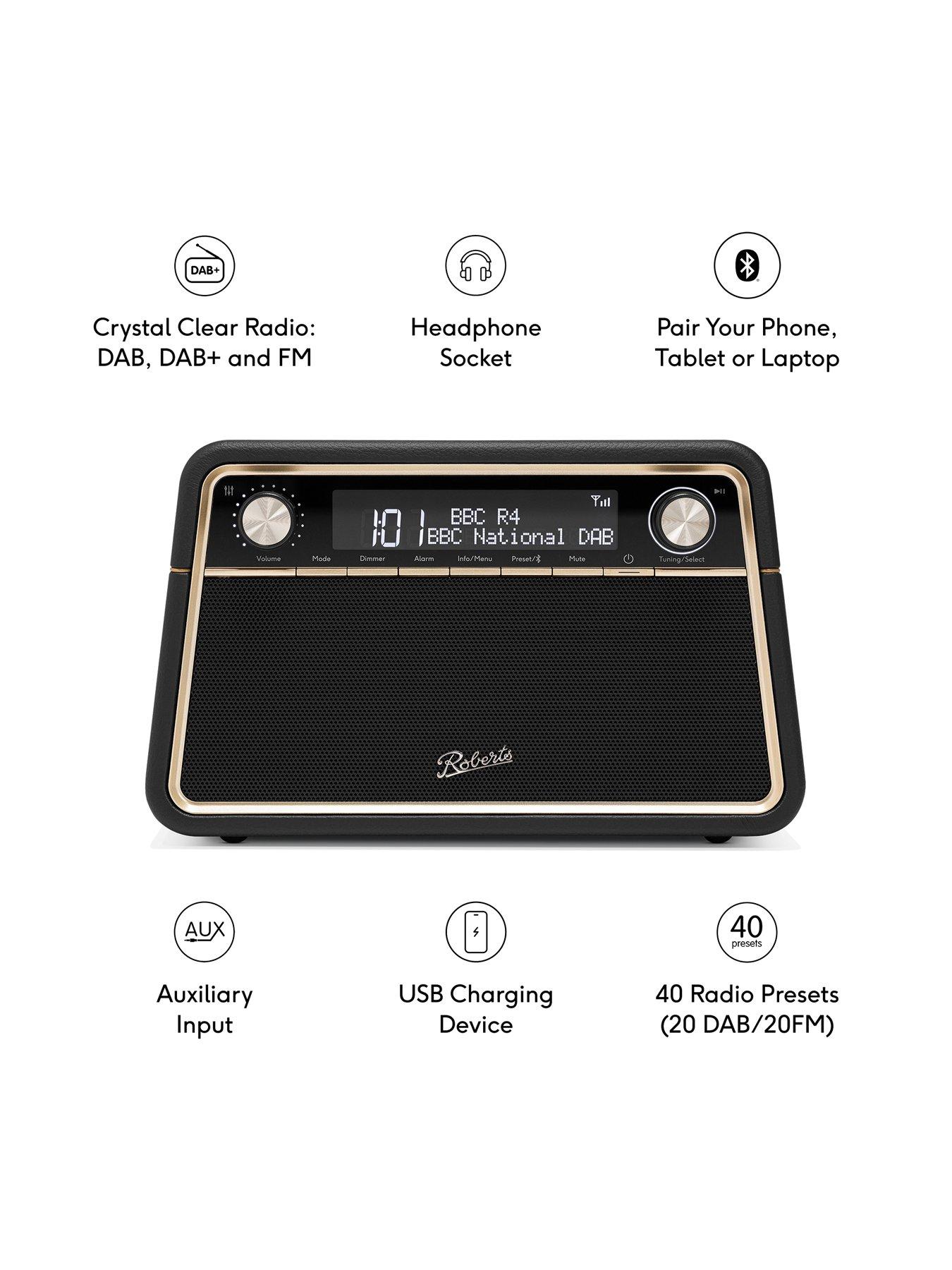 Image 3 of 8 of Roberts Reva DAB+/FM Table-top Radio with Bluetooth Black