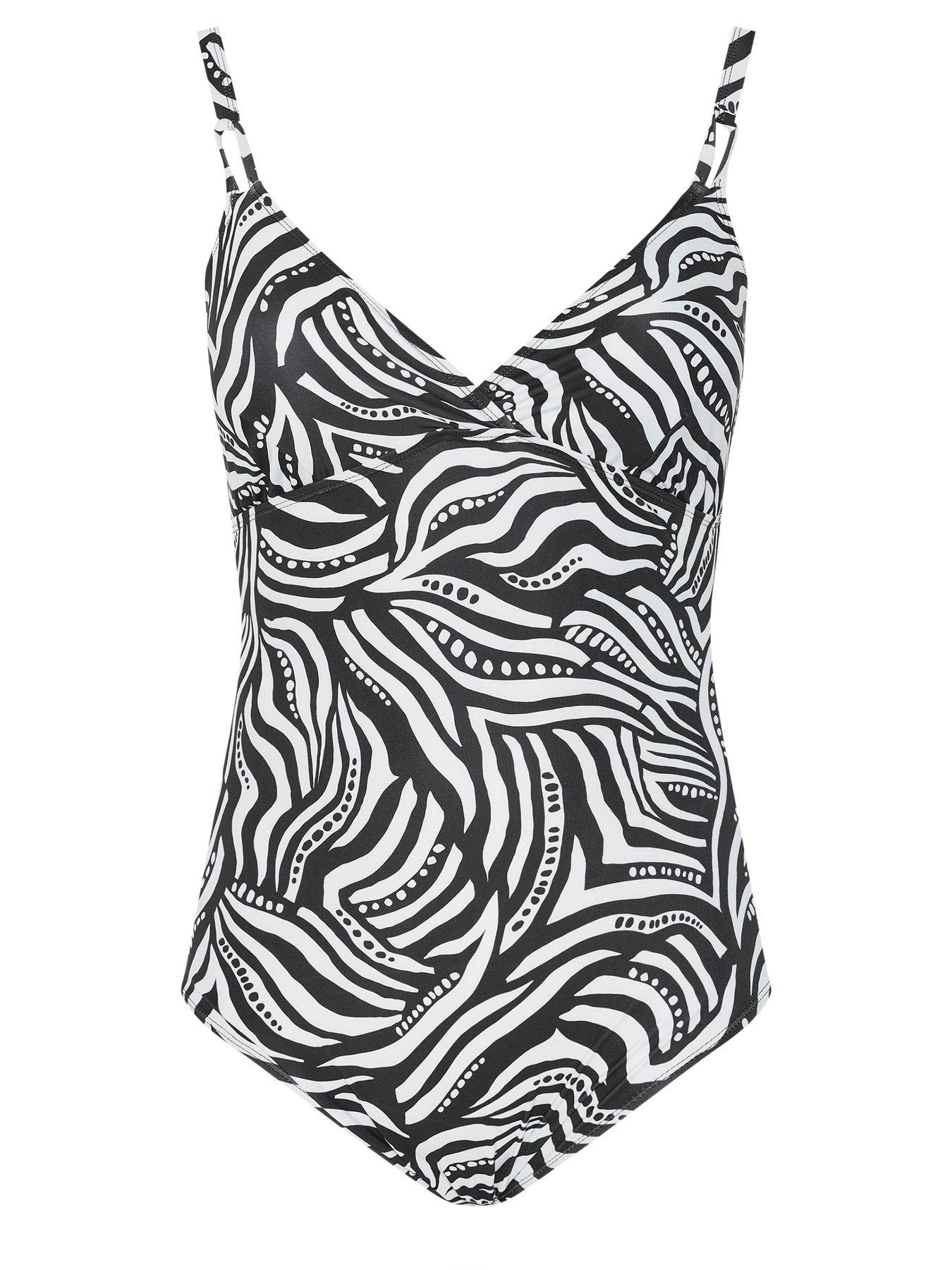 Image 6 of 6 of Yours Curve Loop Detail Swimsuit - Black