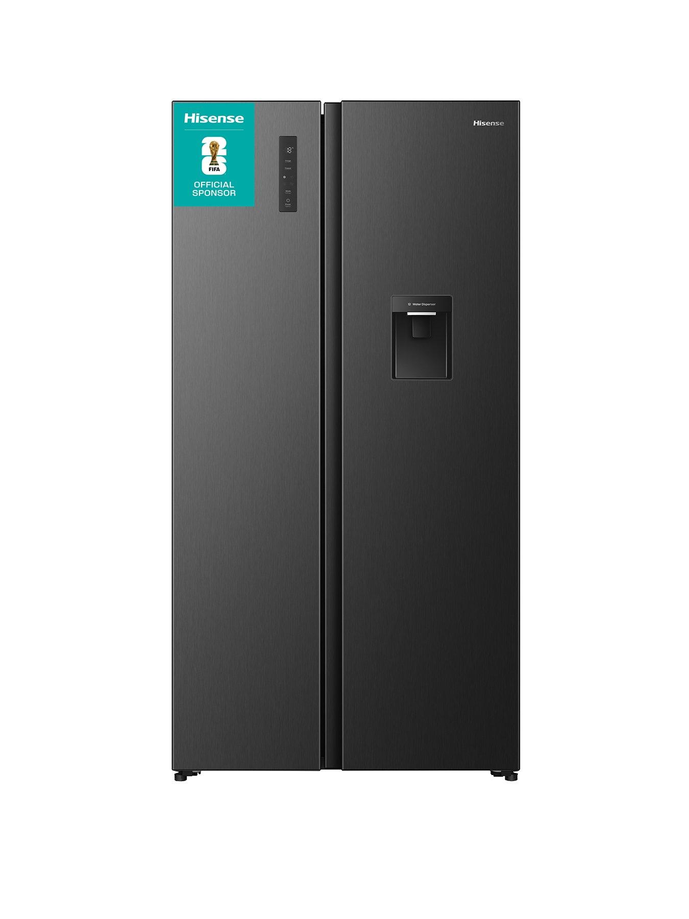 Image 1 of 7 of Hisense RS3P558NMFD PureFlat American Side-By-Side Fridge Freezer - D Rated - Black Stainless