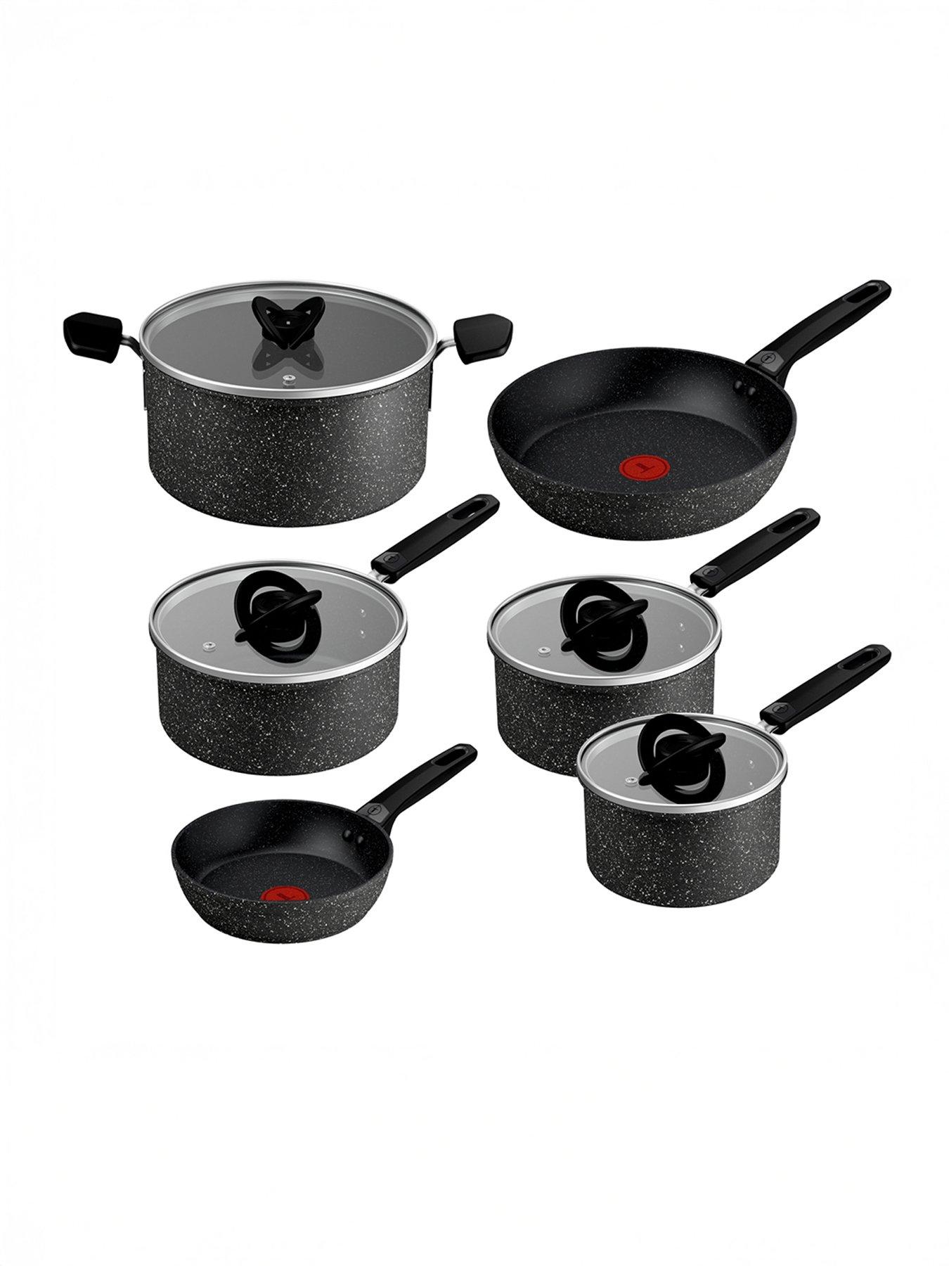 Tefal Expertise Plus Induction Non-stick 6pc Set: Frying Pan 20/26cm, Stewpot 24cm, Saucepan 16/18/20cm With Lids