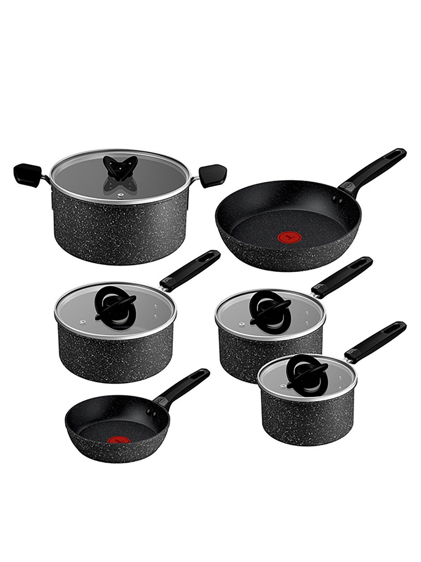 Tefal Expertise Plus Induction Non-stick 6pc Set: Frying Pan 20/26cm, Stewpot 24cm, Saucepan 16/18/20cm With Lids