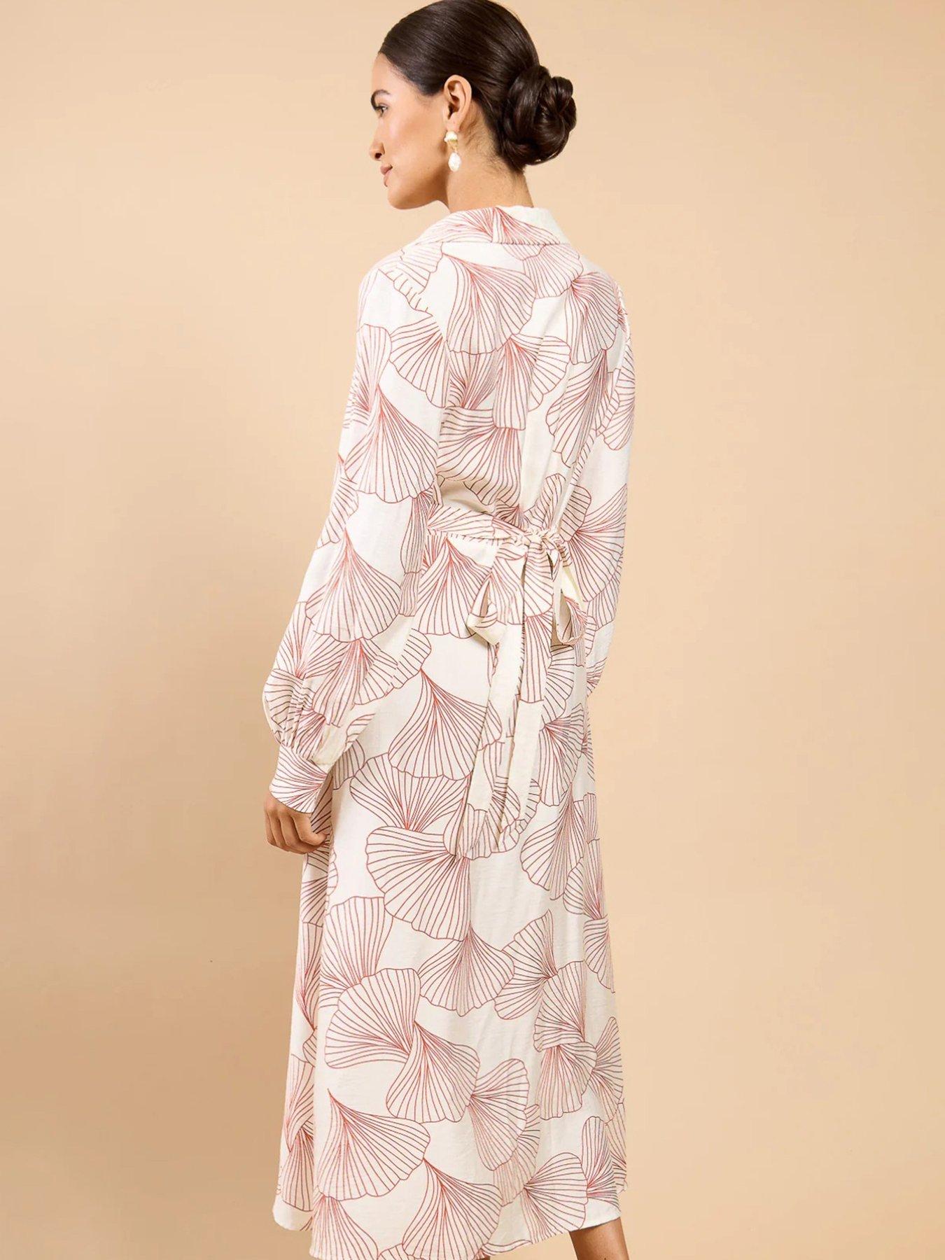 Image 2 of 4 of Little Mistress Shell Print Midaxi Shirt Dress