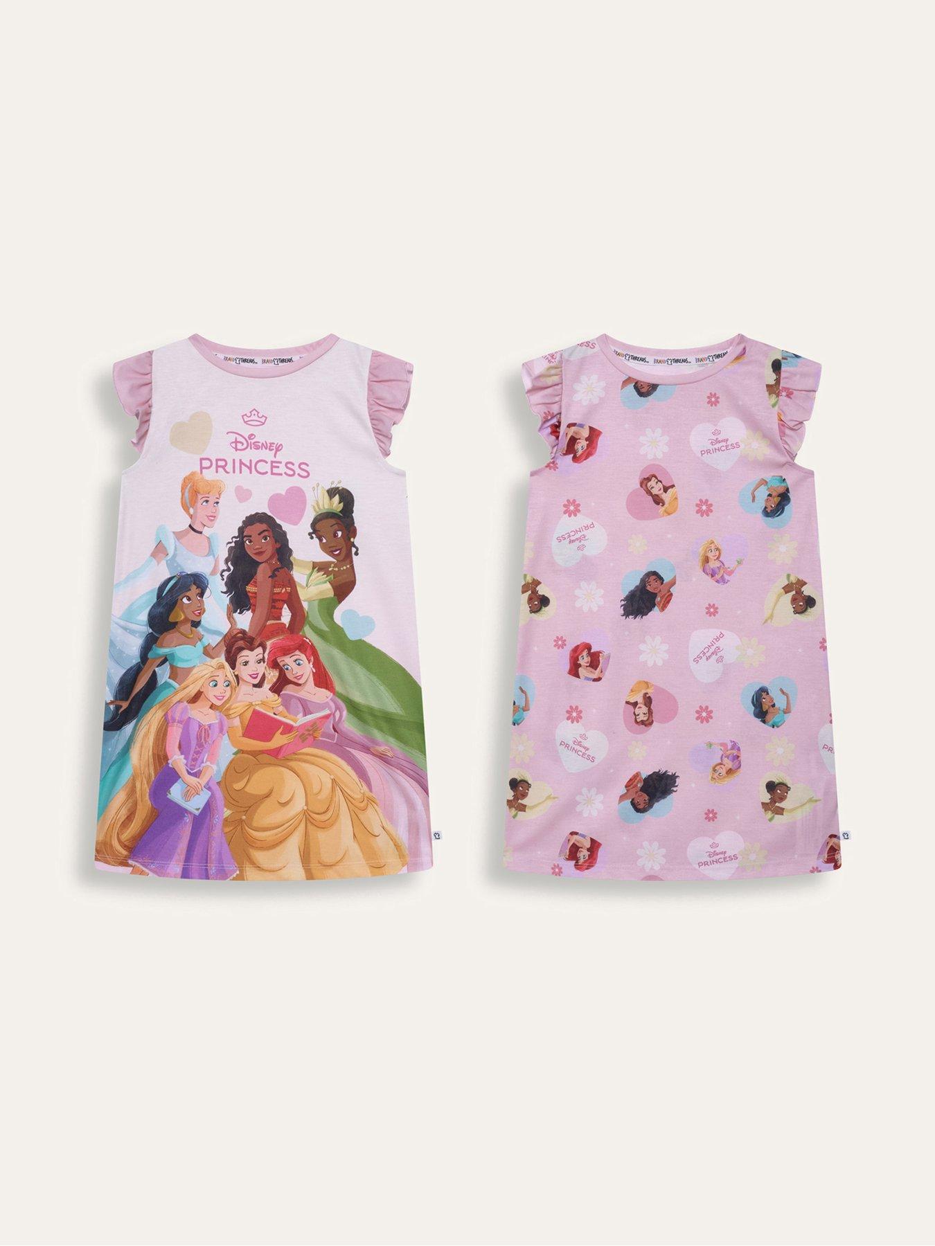 Image 1 of 7 of Brand Threads Disney Princess Girls Nightie 2 pack