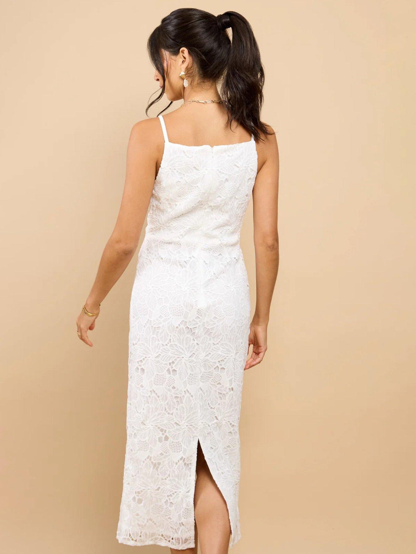 Image 2 of 4 of Little Mistress White Crochet Midaxi Dress
