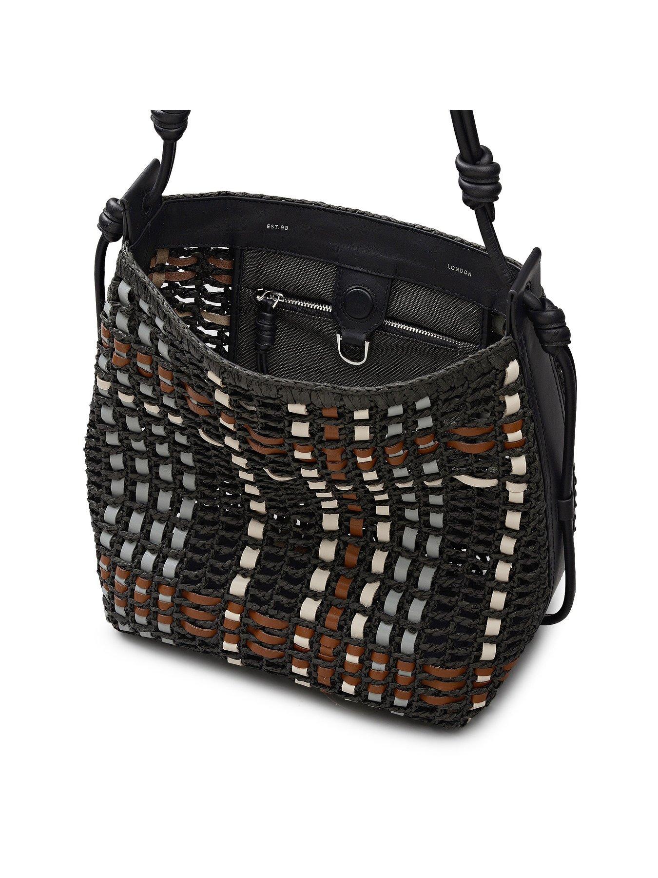 Image 4 of 5 of Radley The Camden - Raffia Check Medium Open Top Shoulder