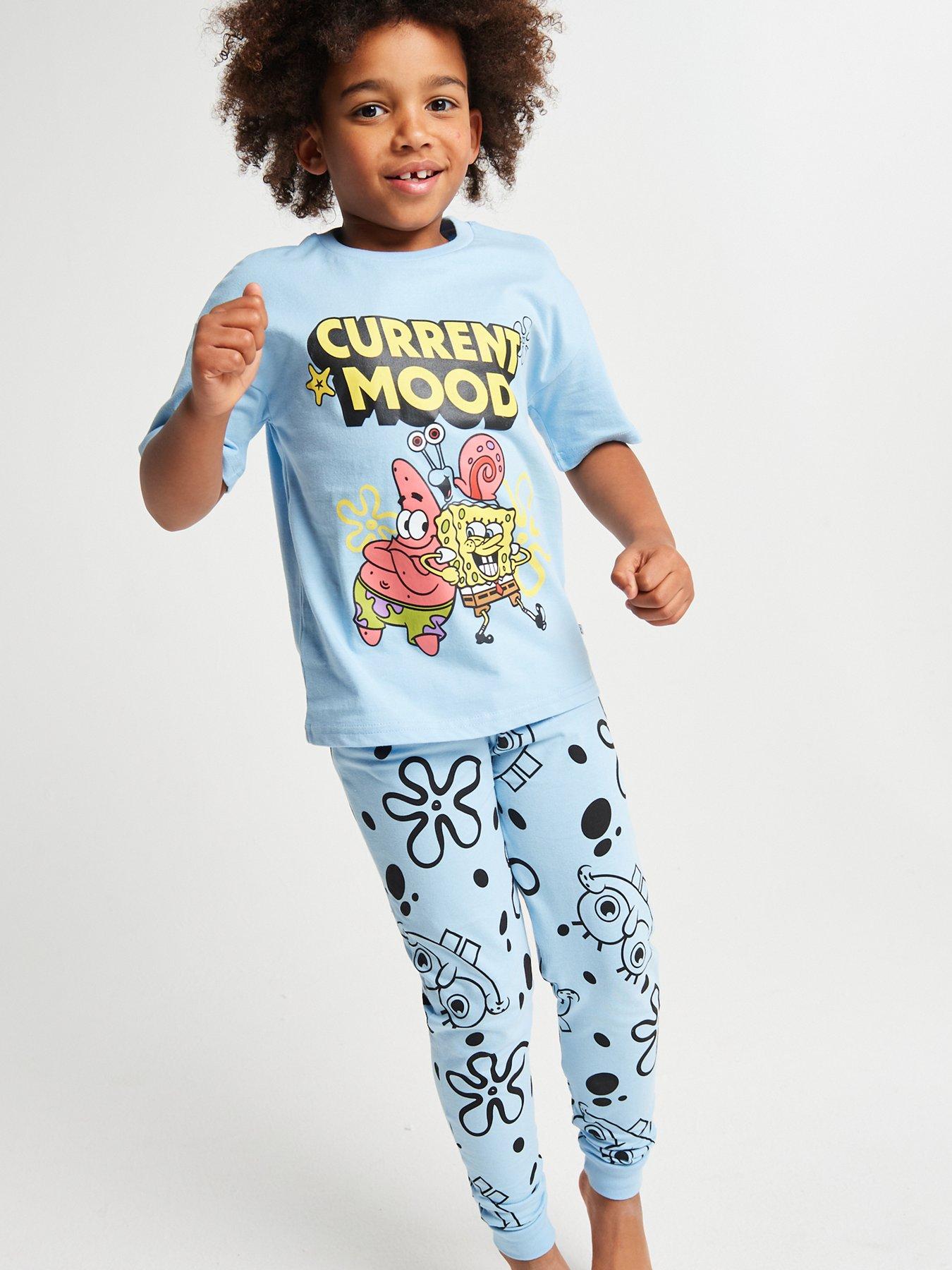 Image 3 of 6 of Brand Threads Sponge Bob Unisex Trans Pyjama Set - Long Leg