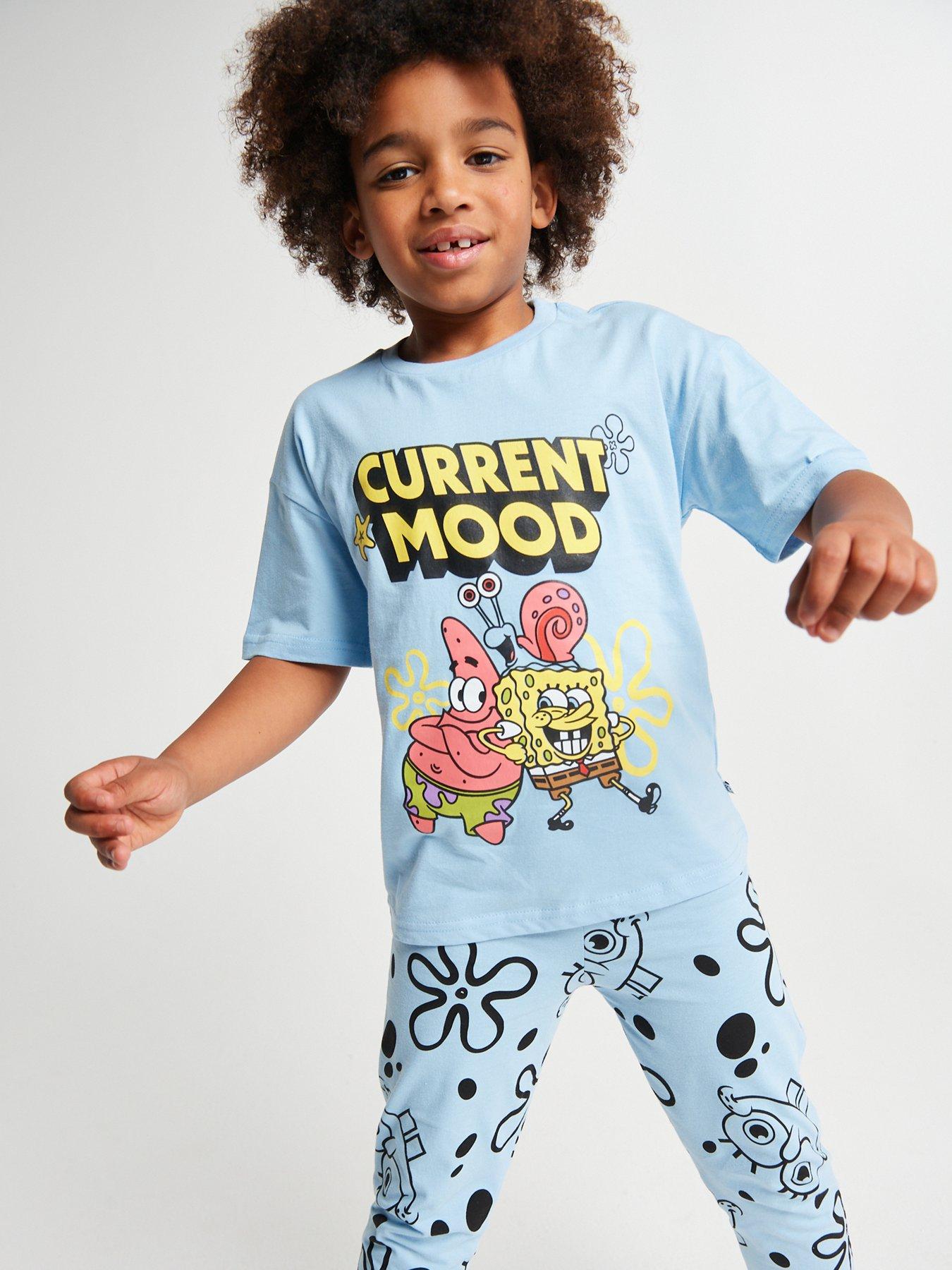 Image 5 of 6 of Brand Threads Sponge Bob Unisex Trans Pyjama Set - Long Leg
