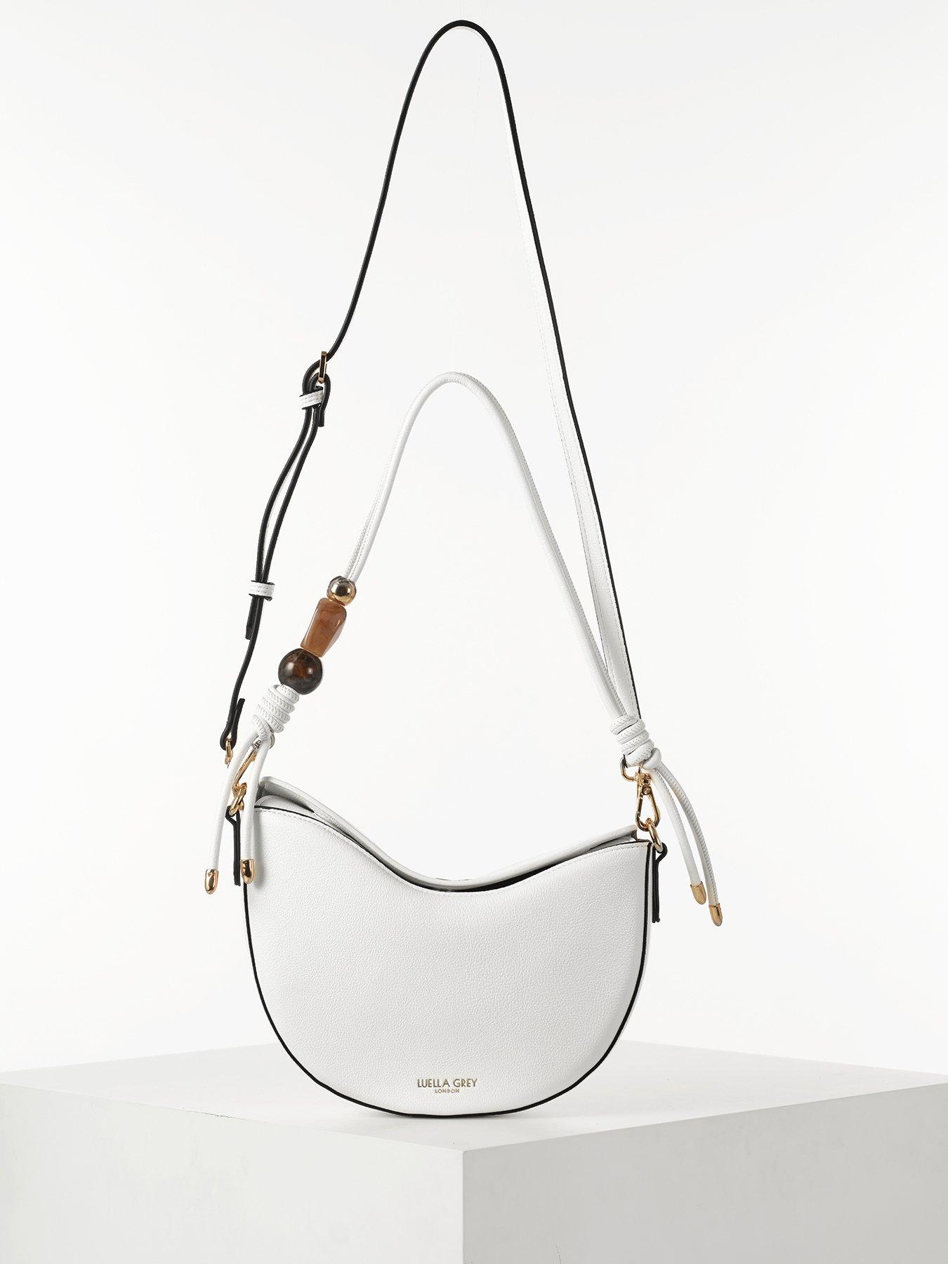 Image 3 of 7 of Luella Grey Cora Small Saddle Crossbody In White
