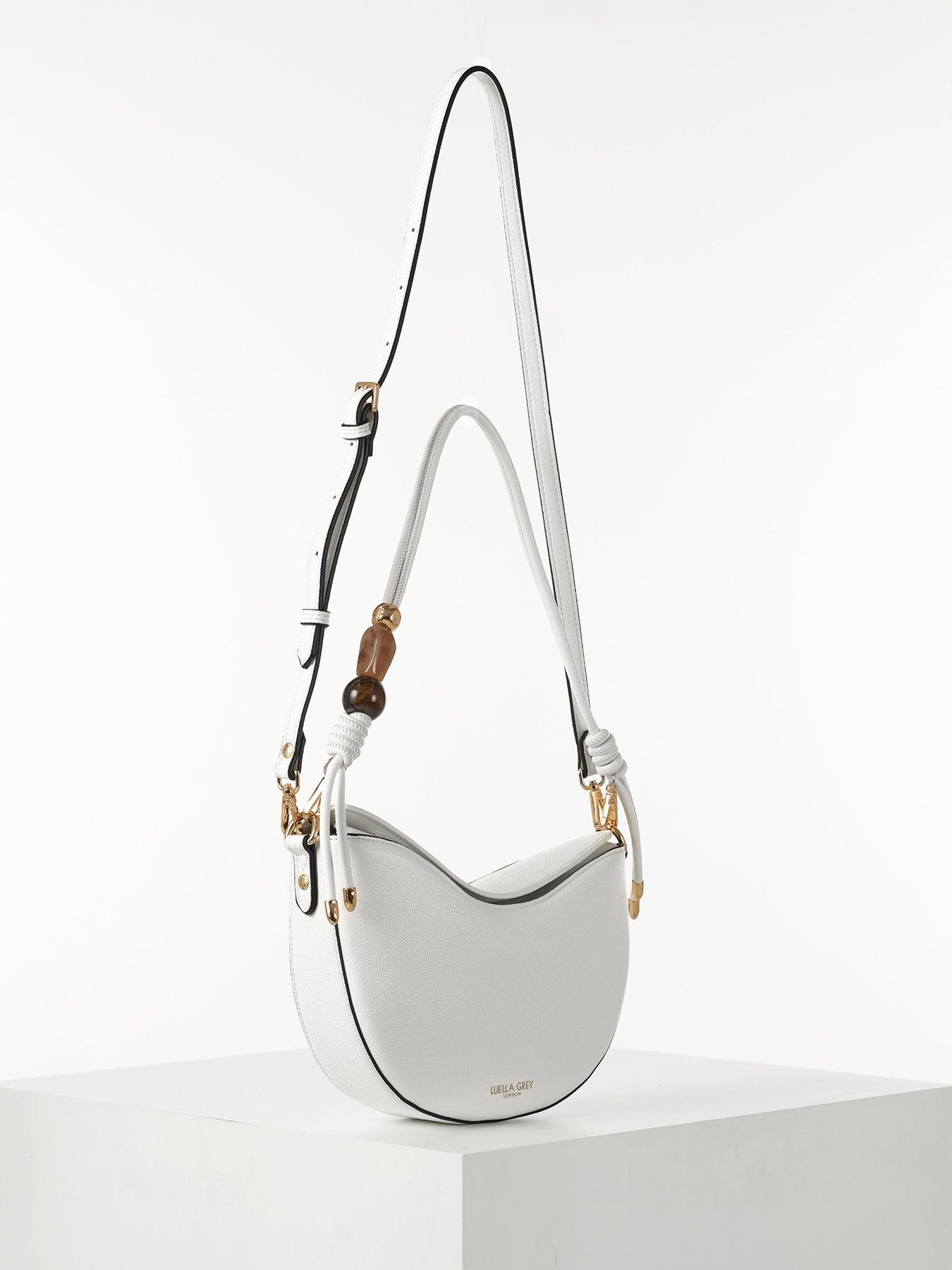 Image 4 of 7 of Luella Grey Cora Small Saddle Crossbody In White