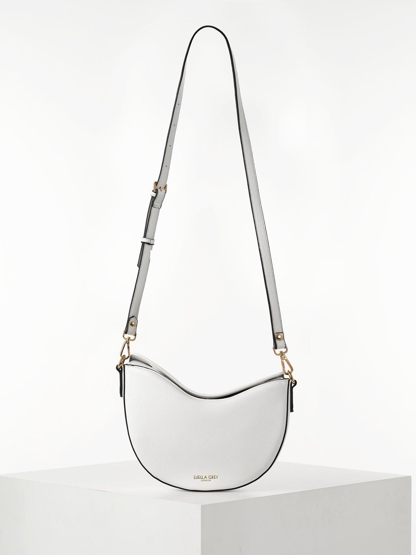 Image 5 of 7 of Luella Grey Cora Small Saddle Crossbody In White