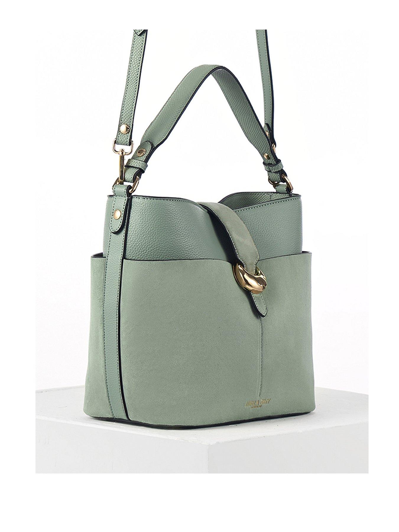 Luella Grey Indra Medium Bucket Crossbody In Spearmint Green