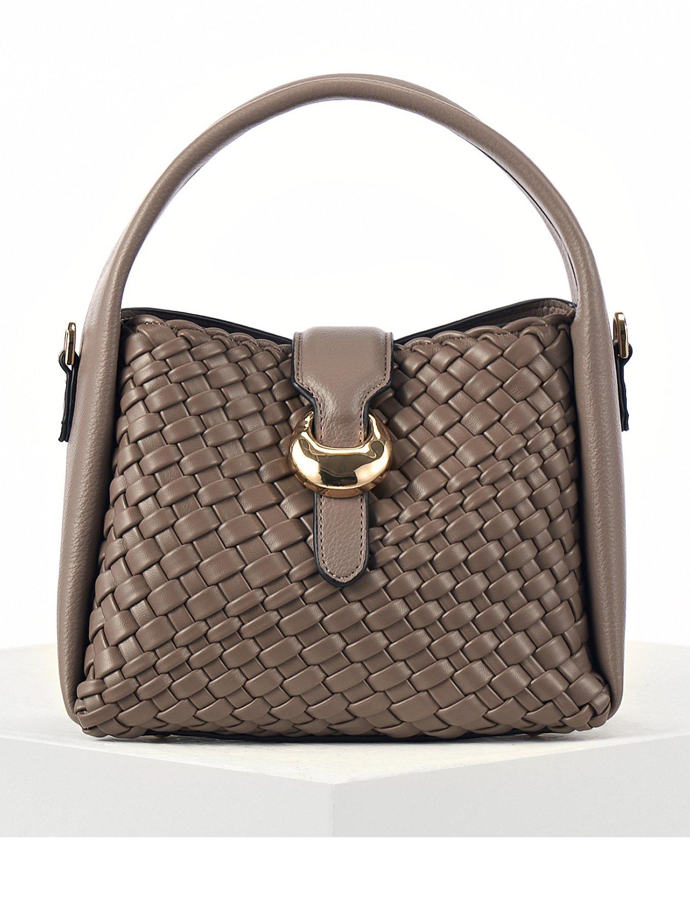 Luella Grey Maggie Small Weave Crossbody In Peat