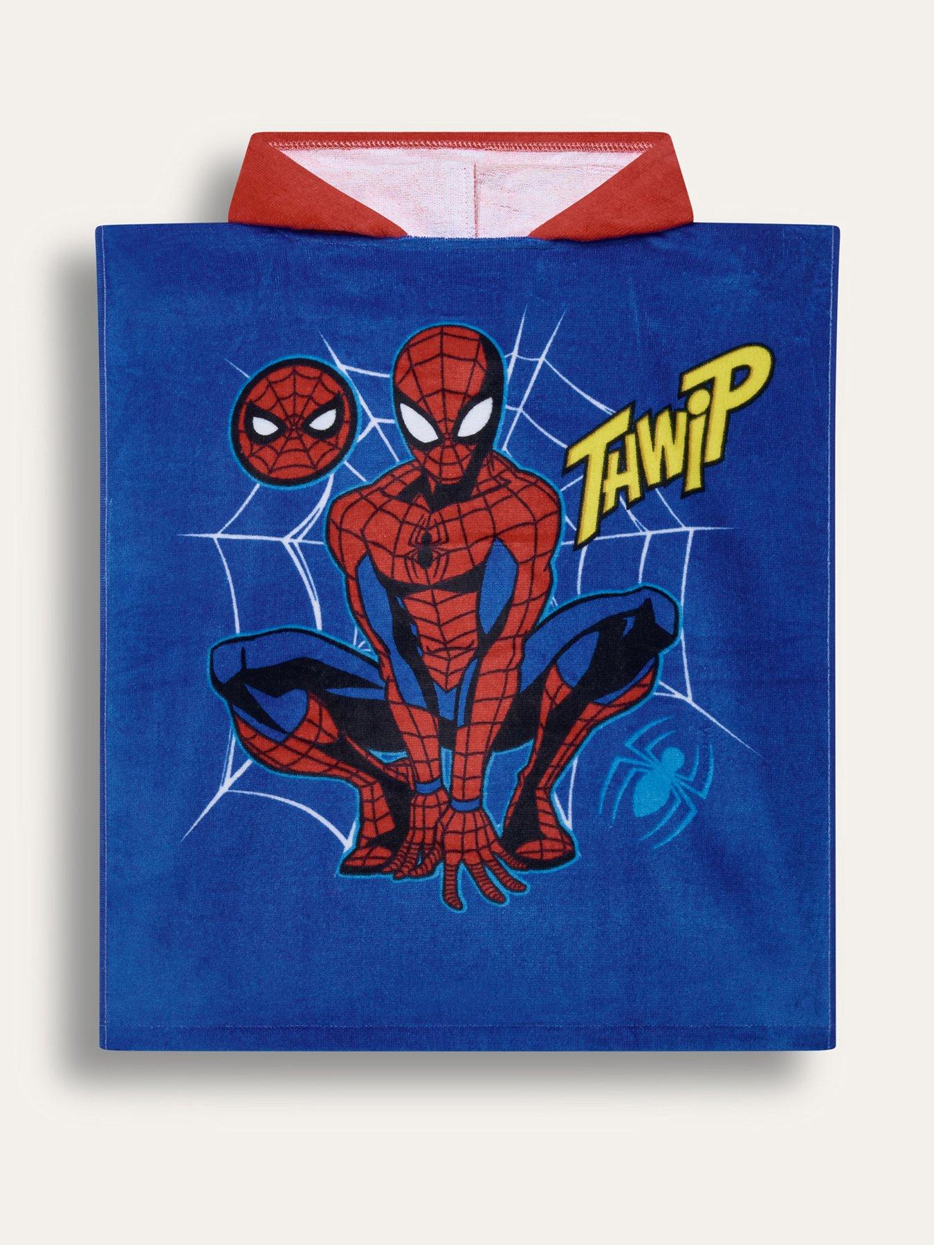 Brand Threads Boys Spiderman Poncho, Blue