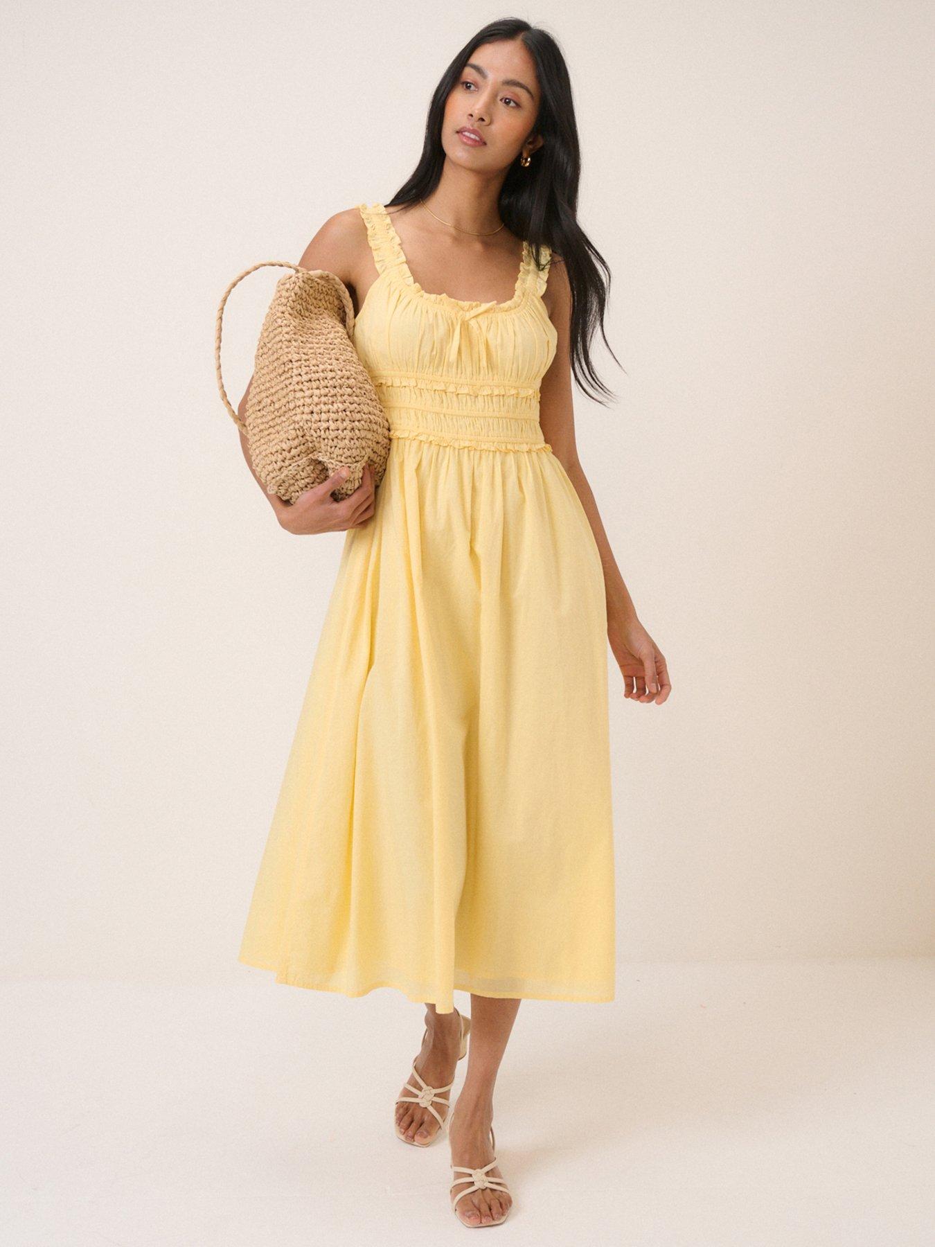 Nobodys Child: Sleeveless Ariel Midi Dress - Yellow