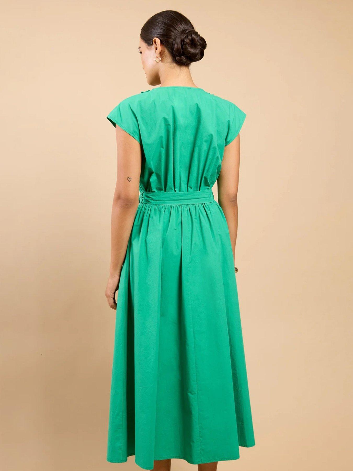 Little Mistress Green Frill Detail Midaxi Dress | Very