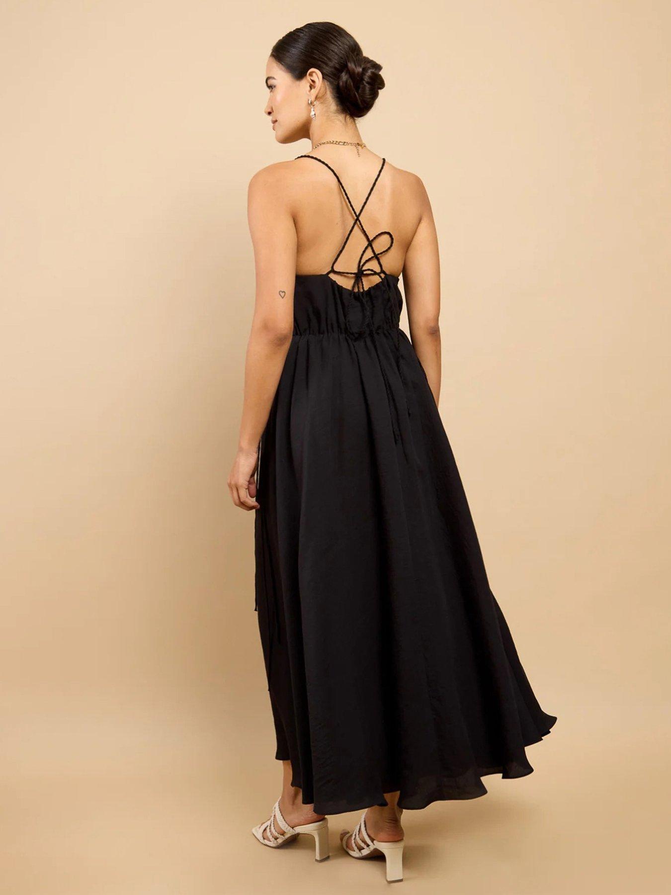 Image 2 of 5 of Little Mistress Black Tassel Midaxi Dress