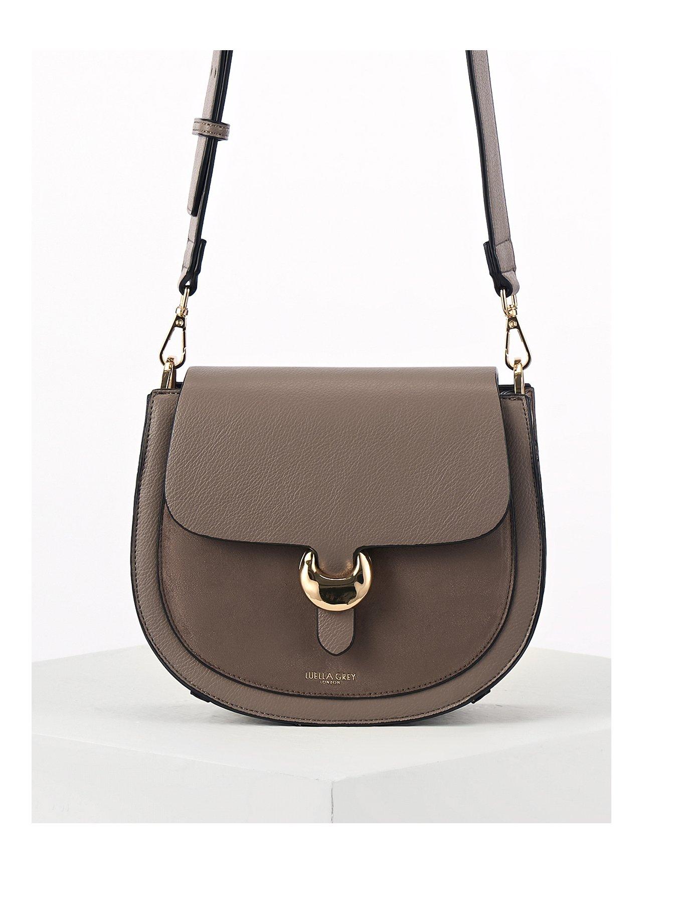 Luella Grey Venetia Small Saddle Crossbody In Camel