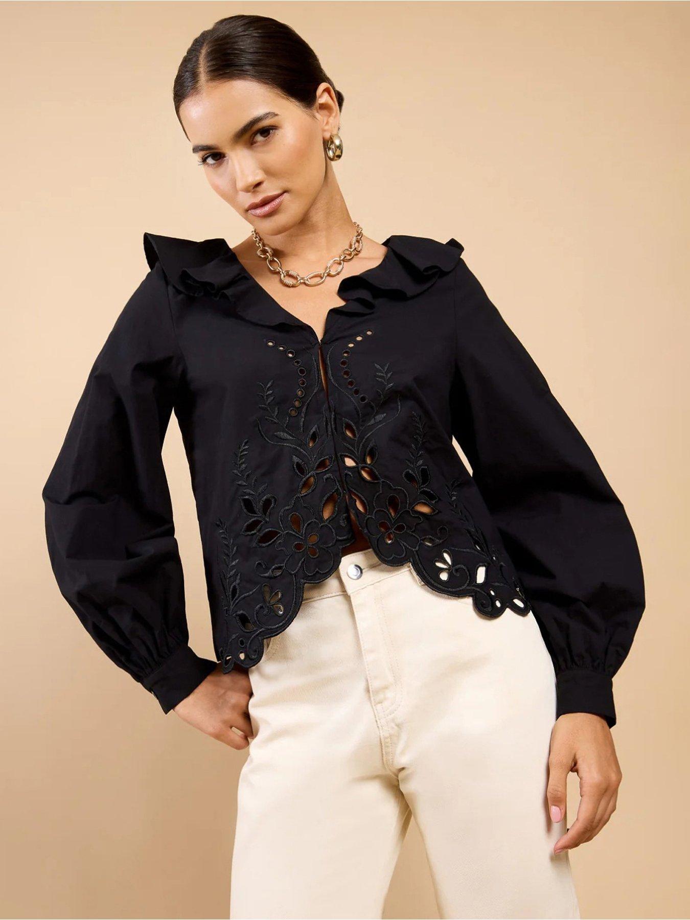 little-mistress-embroidered-frill-top-black