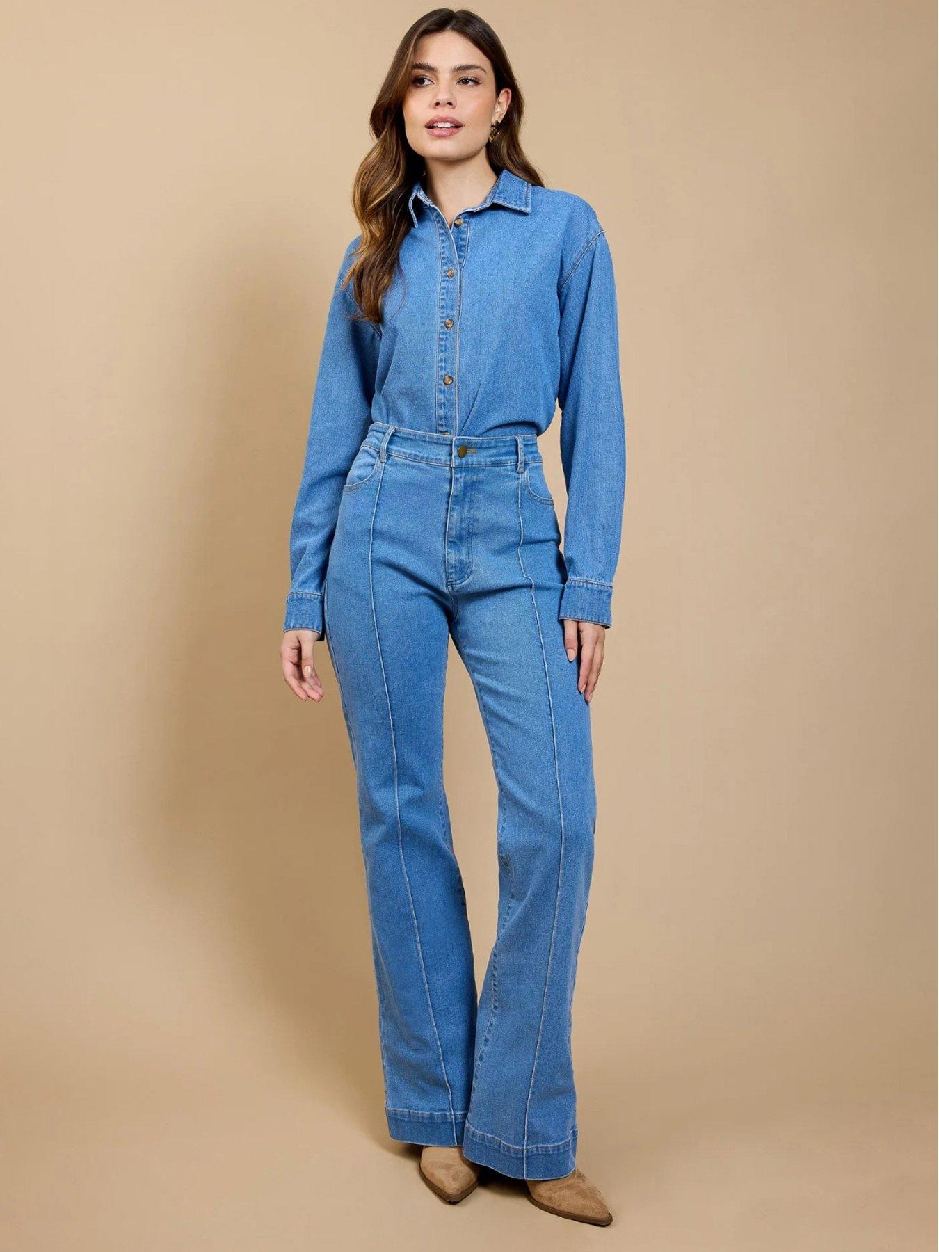 Little Mistress Wide Leg Jeans - Blue