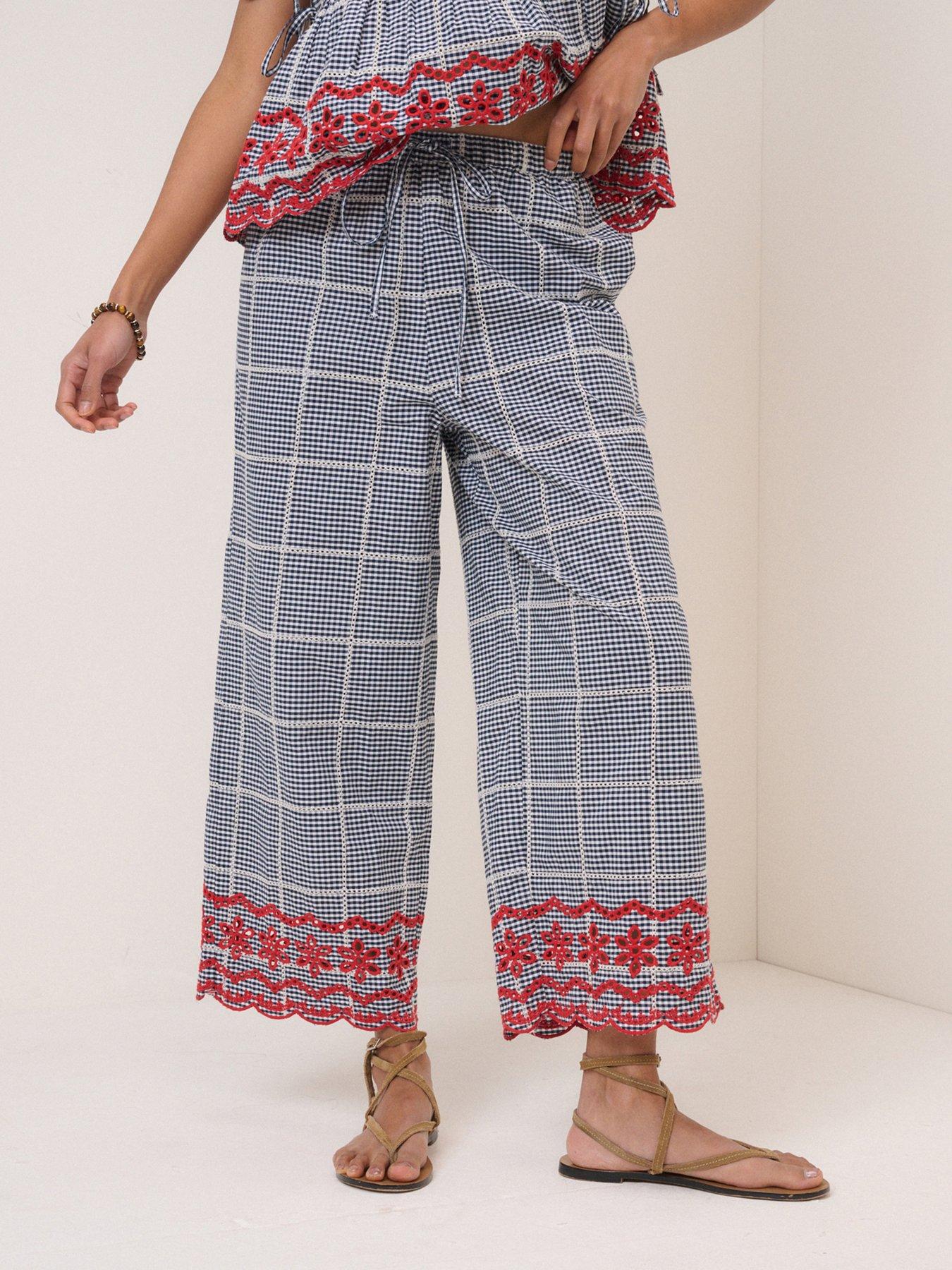 Image 3 of 6 of Nobodys Child Shrew Embroidered Crop Trousers - Multi