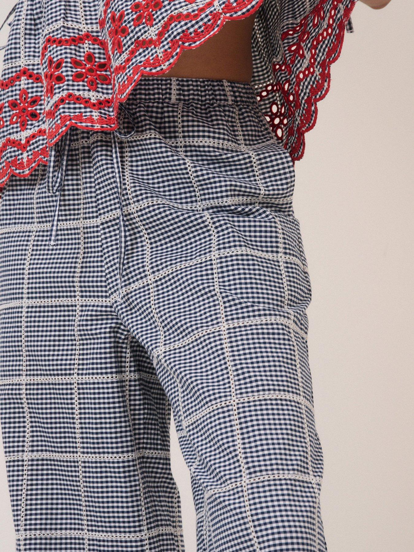 Image 4 of 6 of Nobodys Child Shrew Embroidered Crop Trousers - Multi