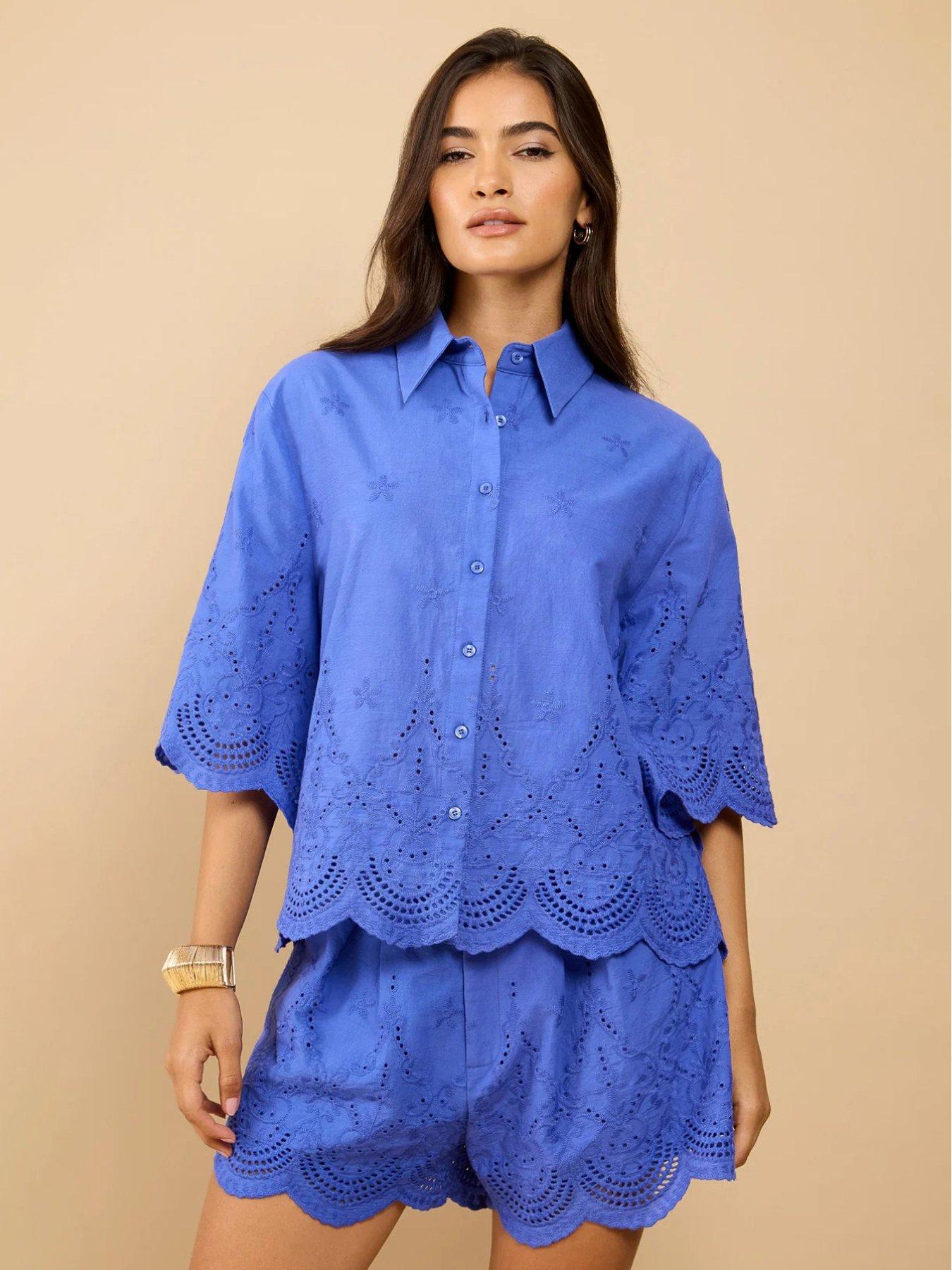 Little Mistress Embroidered Shirt - Blue