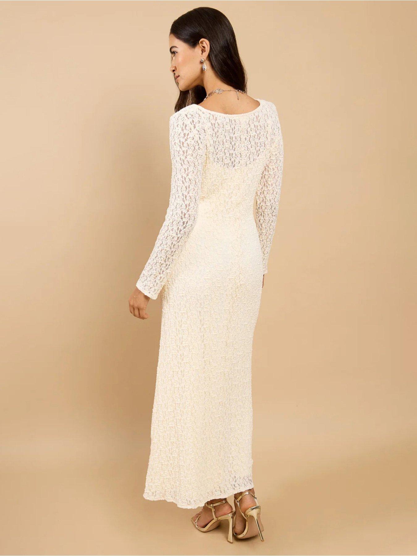 little mistress oyster maxi dress Little Mistress Oyster Crepe Lace Maxi Prom Dress Size 16 Bnwt