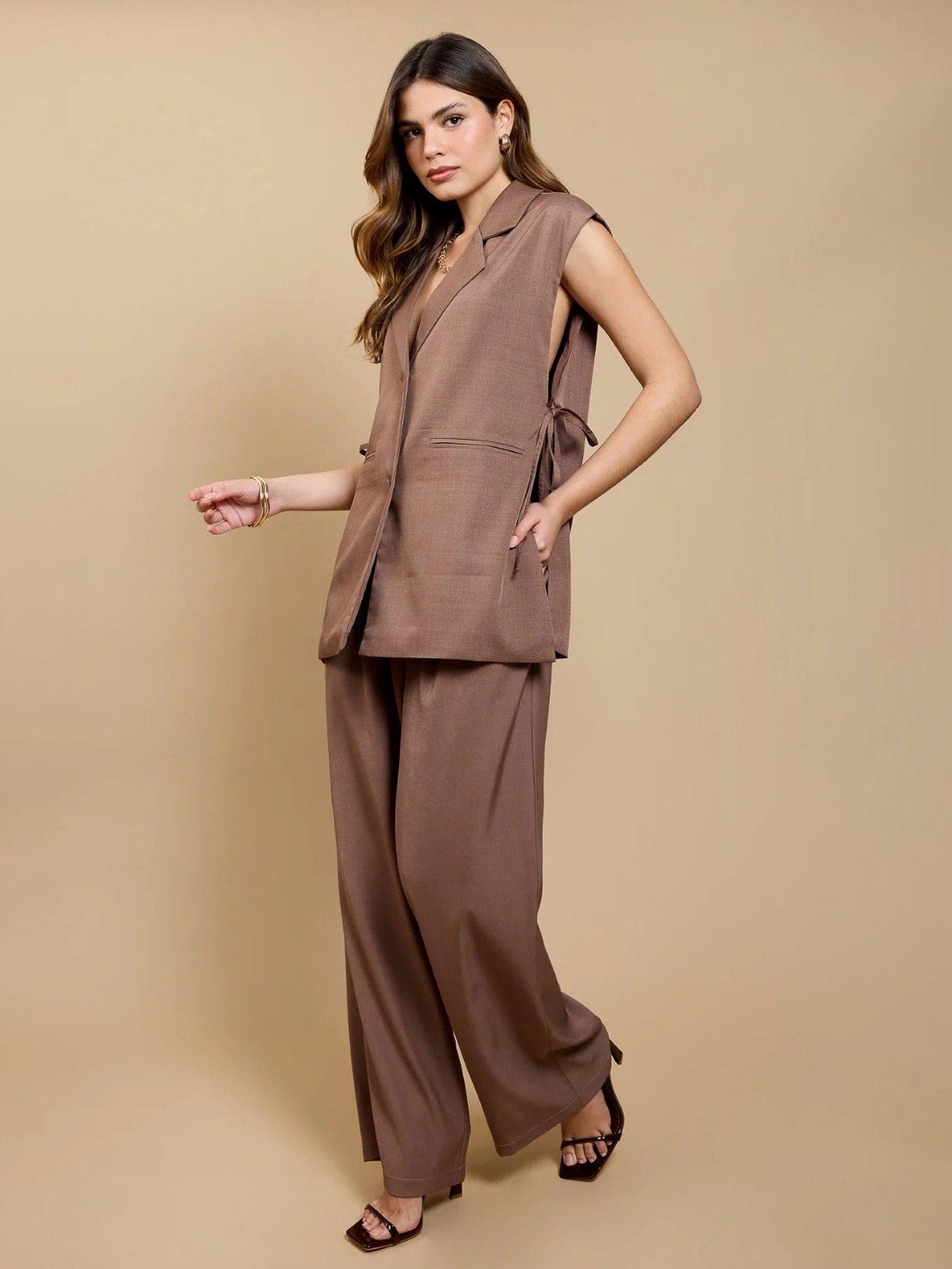 Little Mistress Mink Wide Leg Co-ord Trousers