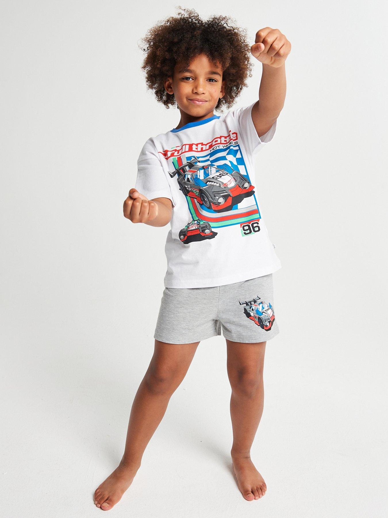 Image 3 of 5 of Brand Threads Hot Wheels Boys Short Pyjama Set