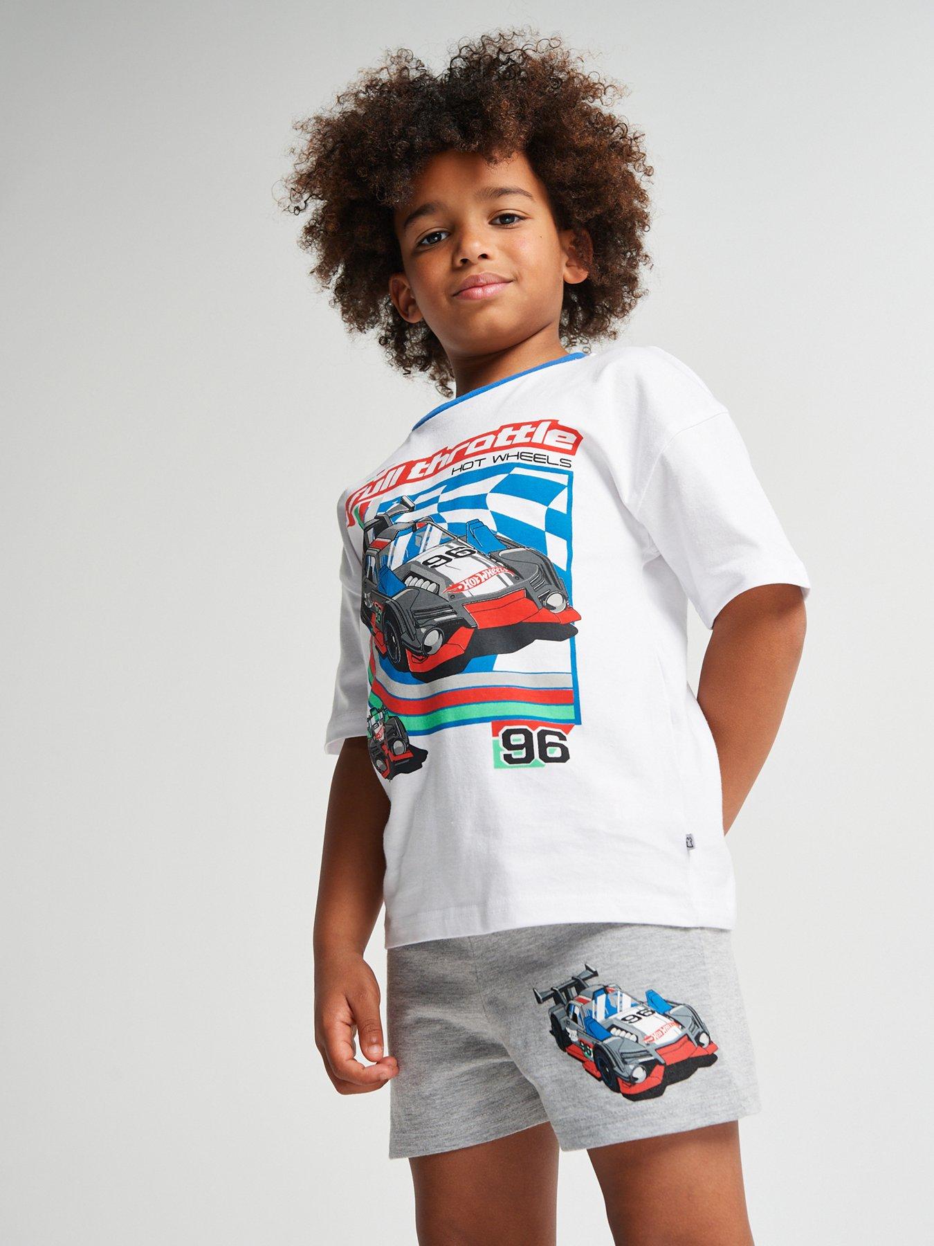 Image 4 of 5 of Brand Threads Hot Wheels Boys Short Pyjama Set