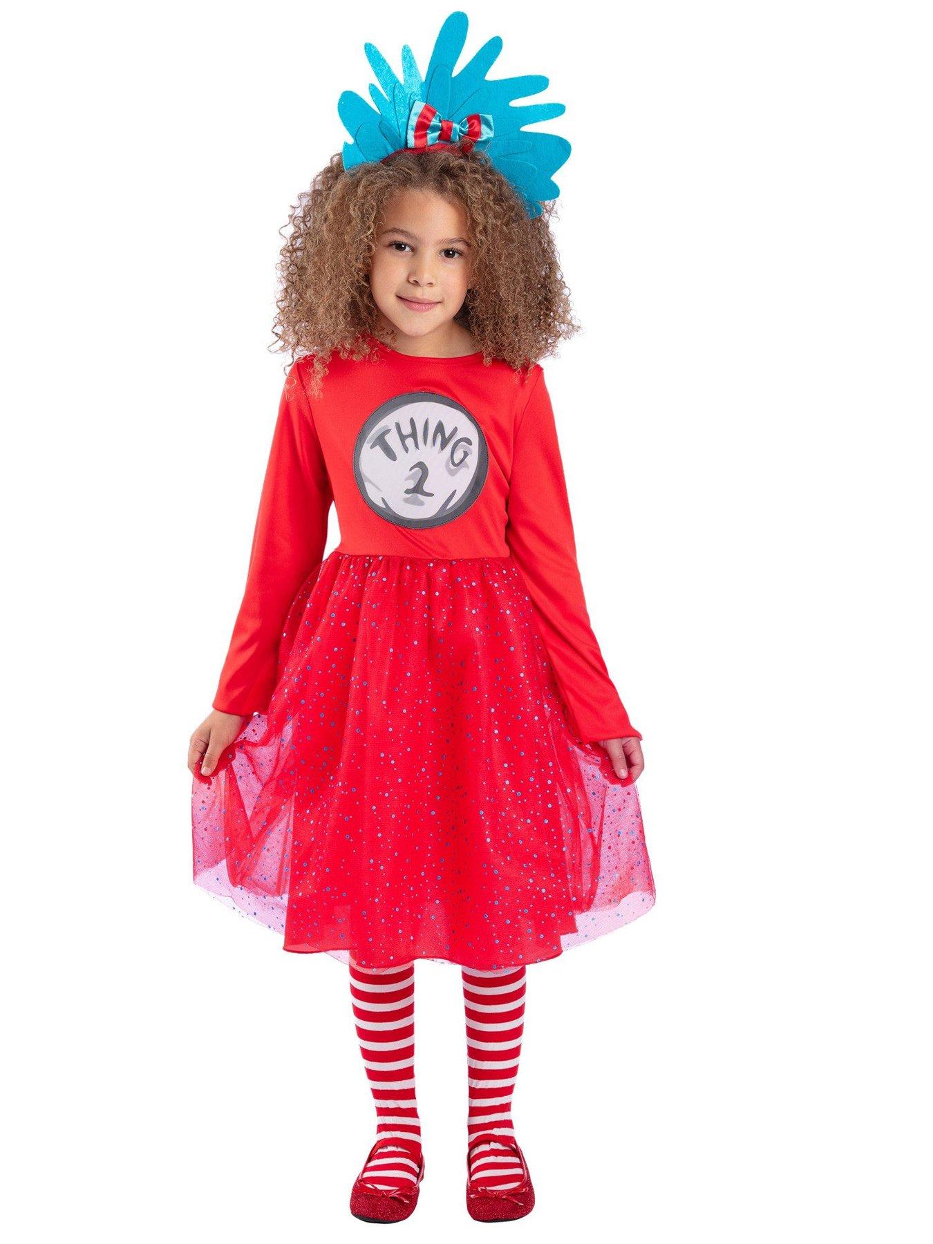 Dr Seuss Dr Seuss Cat In The Hat, Thing 1  &  2 Girls Costume