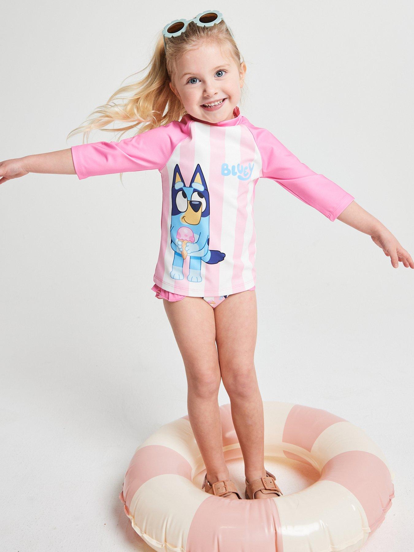 Brand Threads Girls Bluey Swim Set