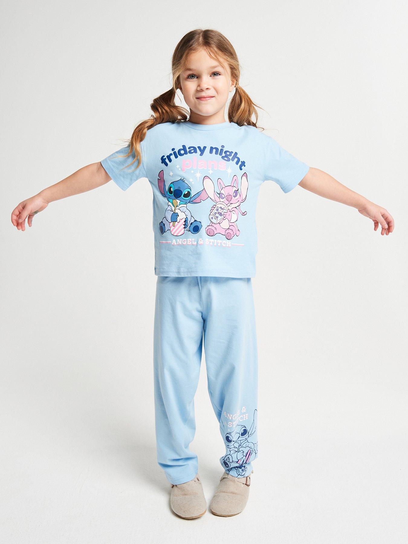 Brand Threads Stitch Girls Long Leg Pyjama Set