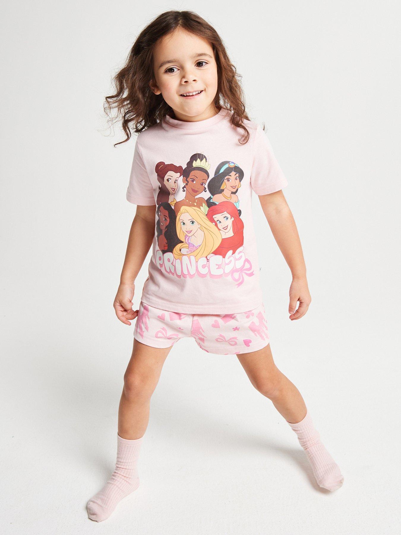 Image 1 of 6 of Brand Threads Disney Princess Shorty Pyjama Set