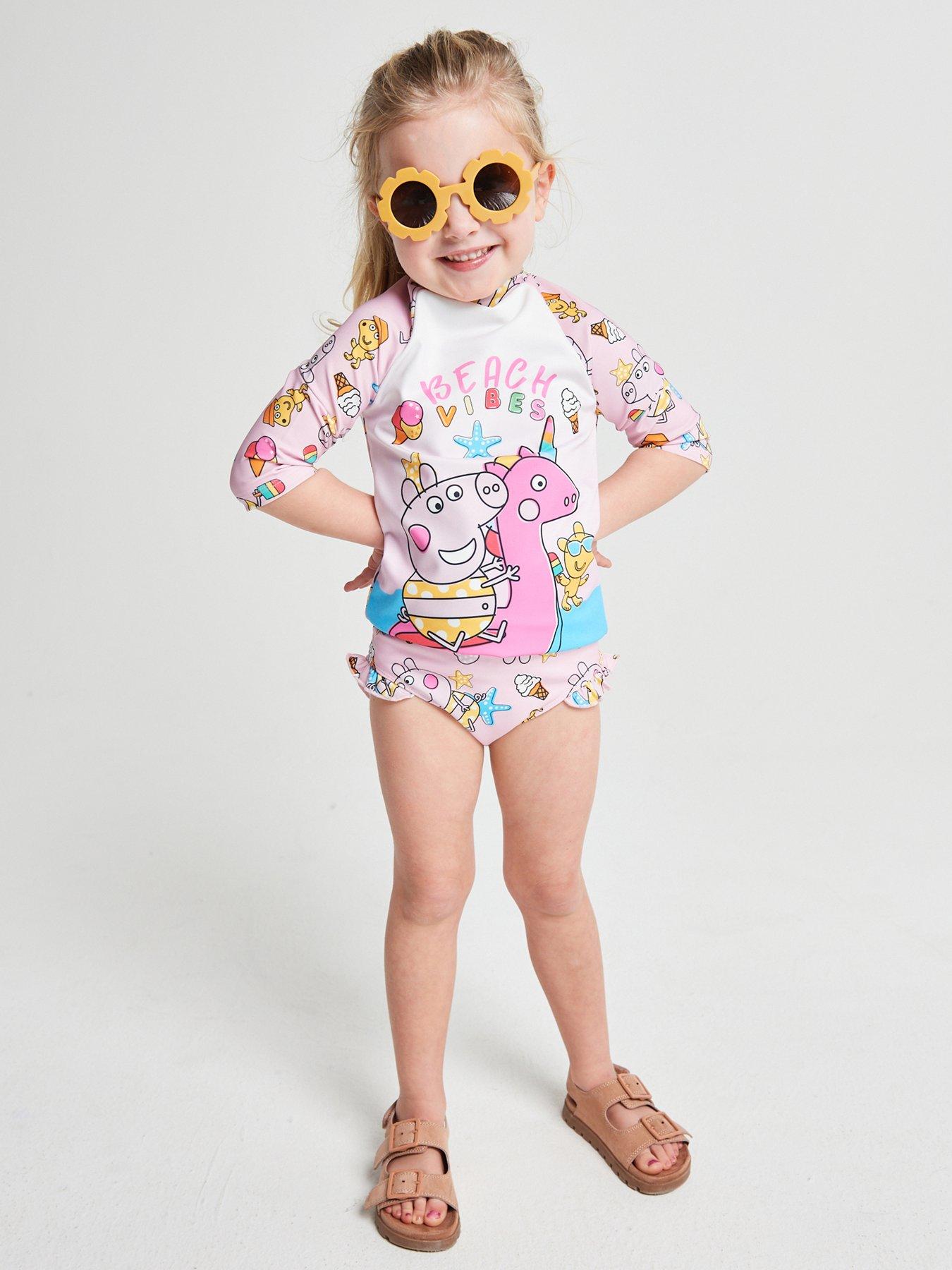 Brand Threads Girls Peppa Pig Swim Set