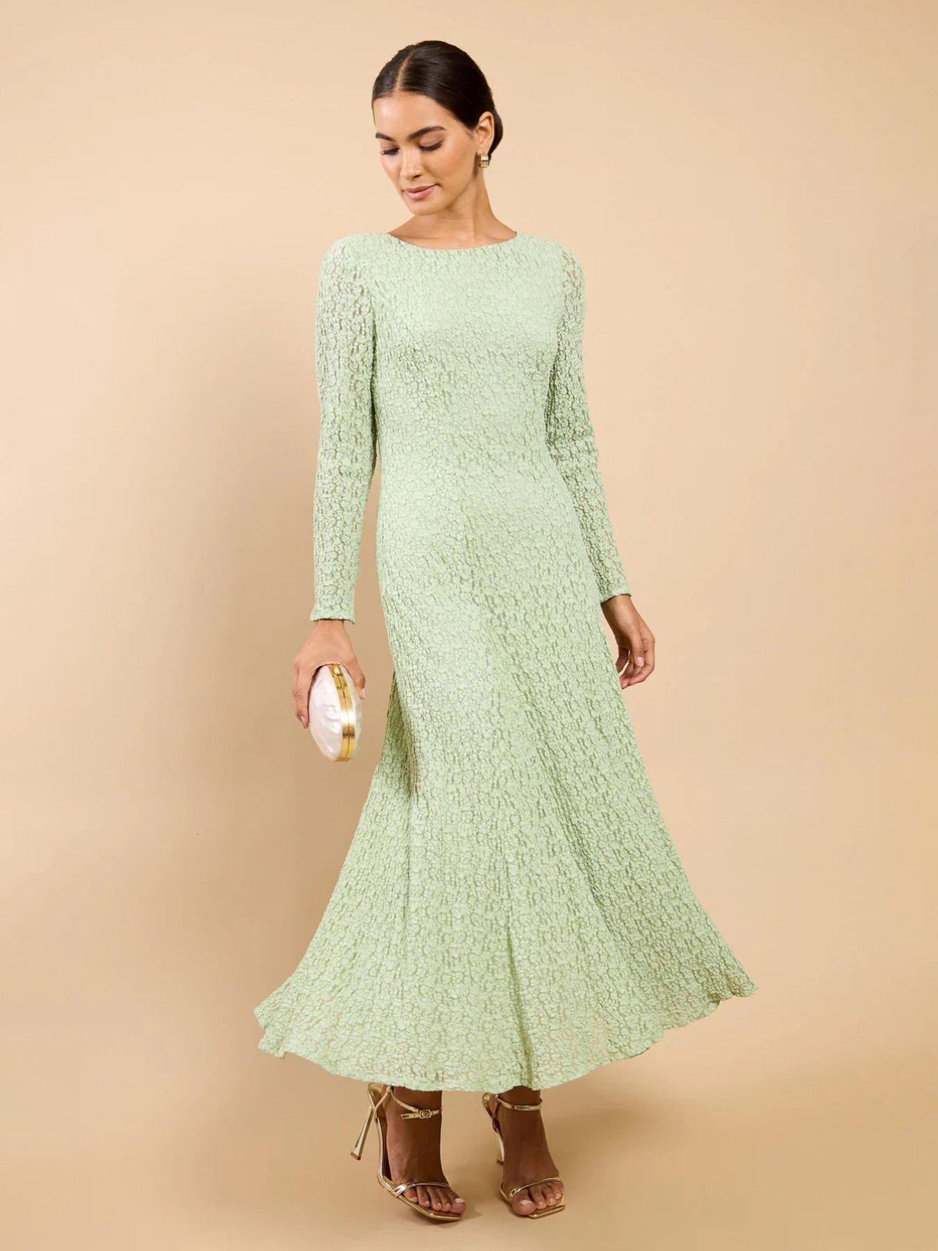 Little Mistress Textured Midaxi Dress - Sage Green | Very