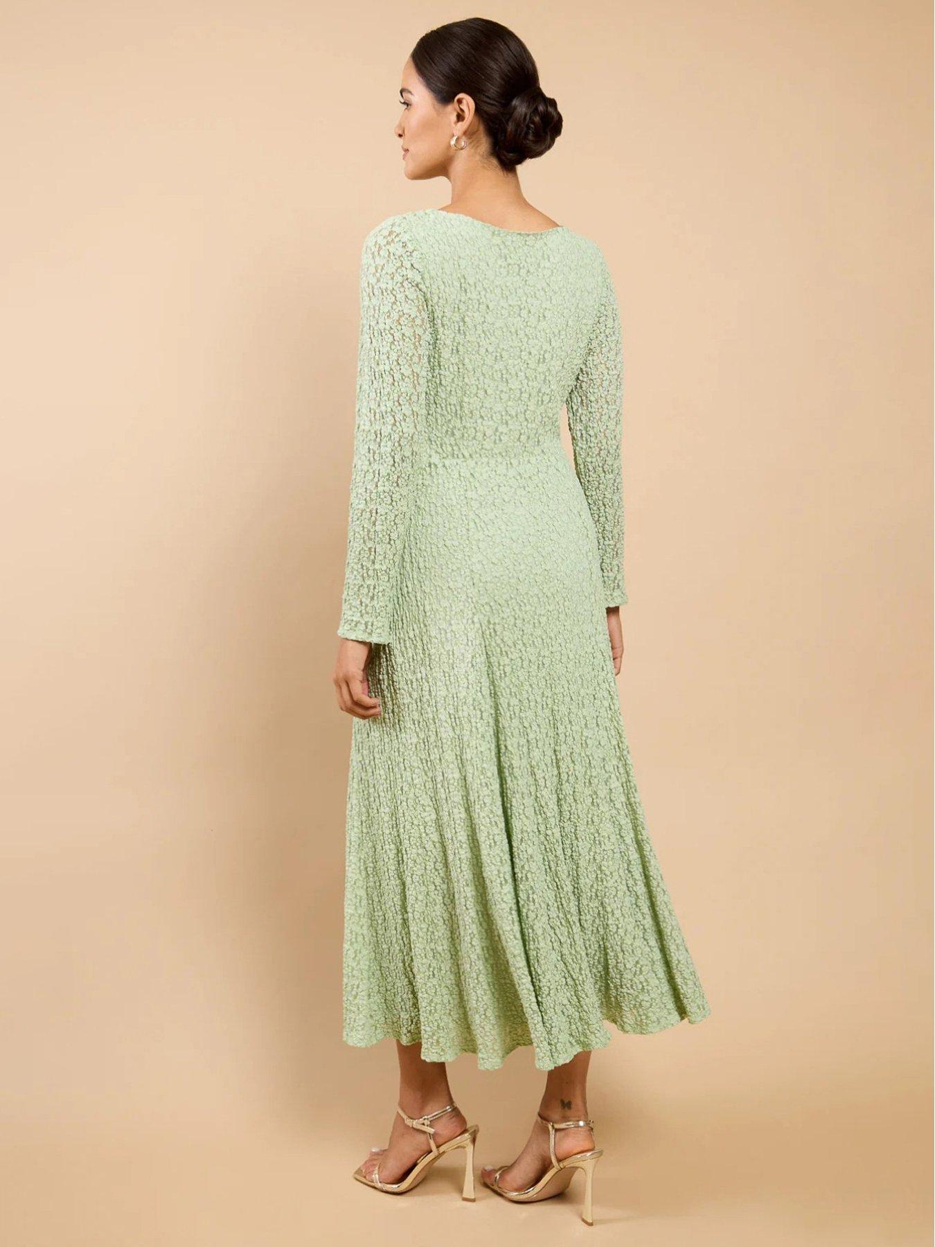 Little Mistress Textured Midaxi Dress - Sage Green | Very