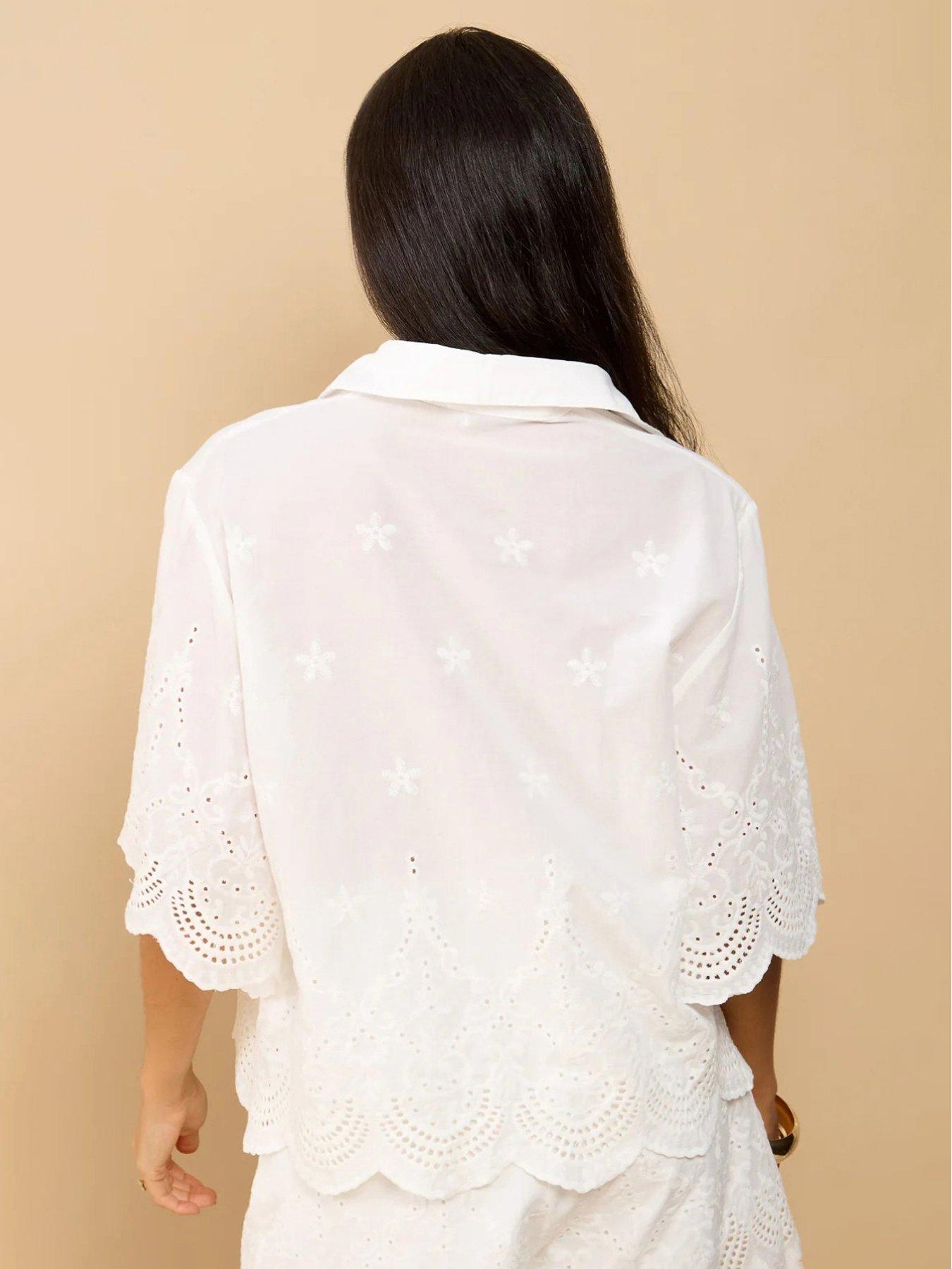 Image 2 of 4 of Little Mistress Embroidered Shirt - White