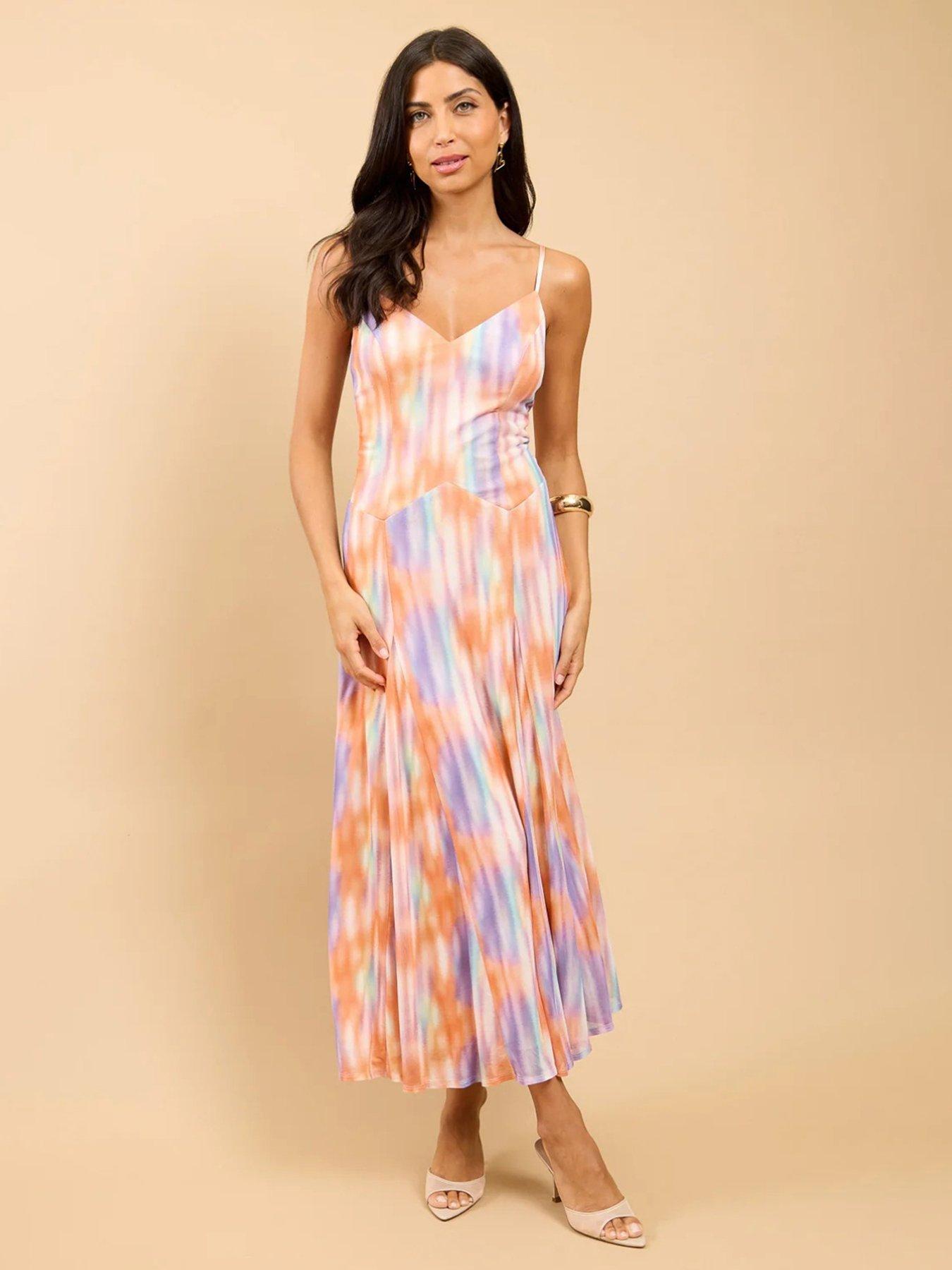 Image 1 of 4 of Little Mistress Blur Print Maxi Dress
