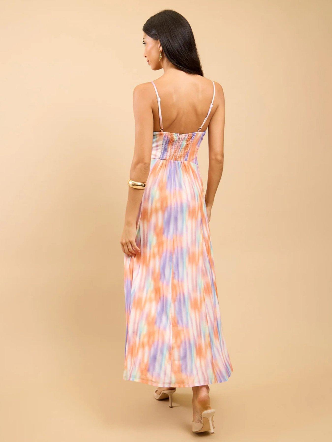 Image 2 of 4 of Little Mistress Blur Print Maxi Dress
