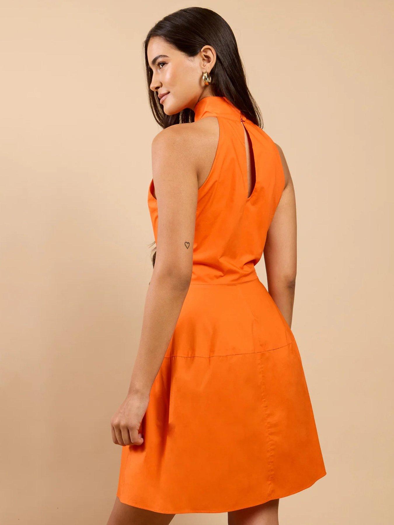 Little Mistress Halterneck Mini Dress - Orange | Very
