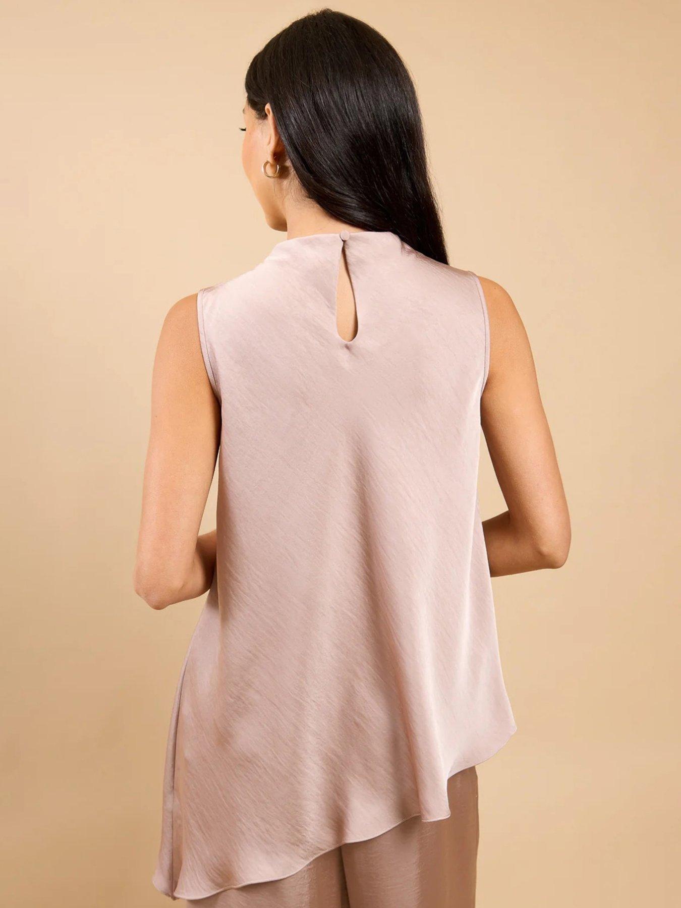 Image 2 of 4 of Little Mistress Mink Satin Asymmetric Top