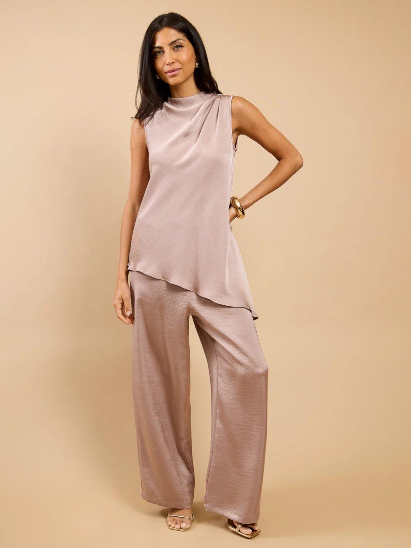 Image 3 of 4 of Little Mistress Mink Satin Asymmetric Top