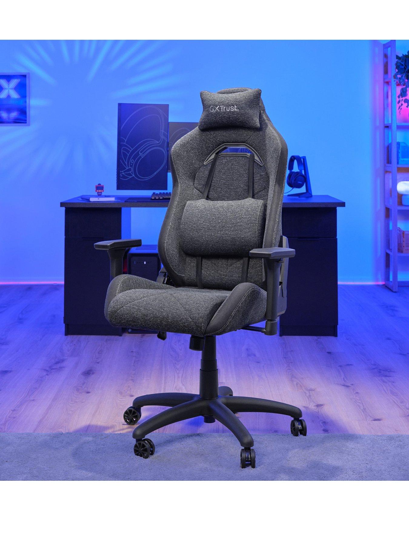 Image 1 of 7 of Trust GXT 723 Ruya Comfortable Fully Adjustable Fabric Gaming Chair, Grey