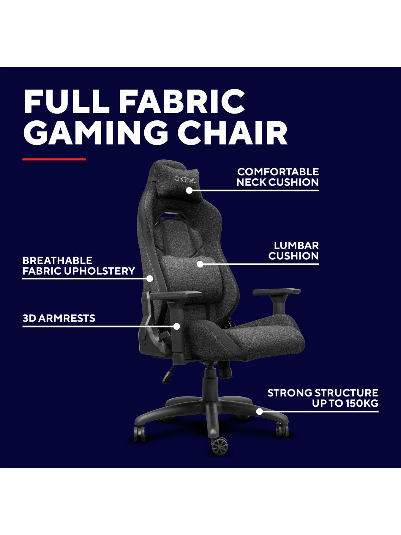 Image 2 of 7 of Trust GXT 723 Ruya Comfortable Fully Adjustable Fabric Gaming Chair, Grey